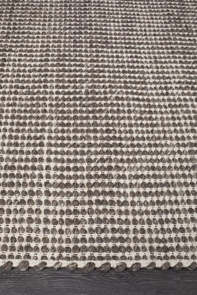 Hand Made  Felted Wool Rug Brown Natural