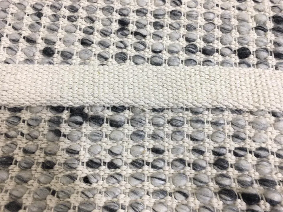 Hand Made  Felted Wool Rug Grey Natural