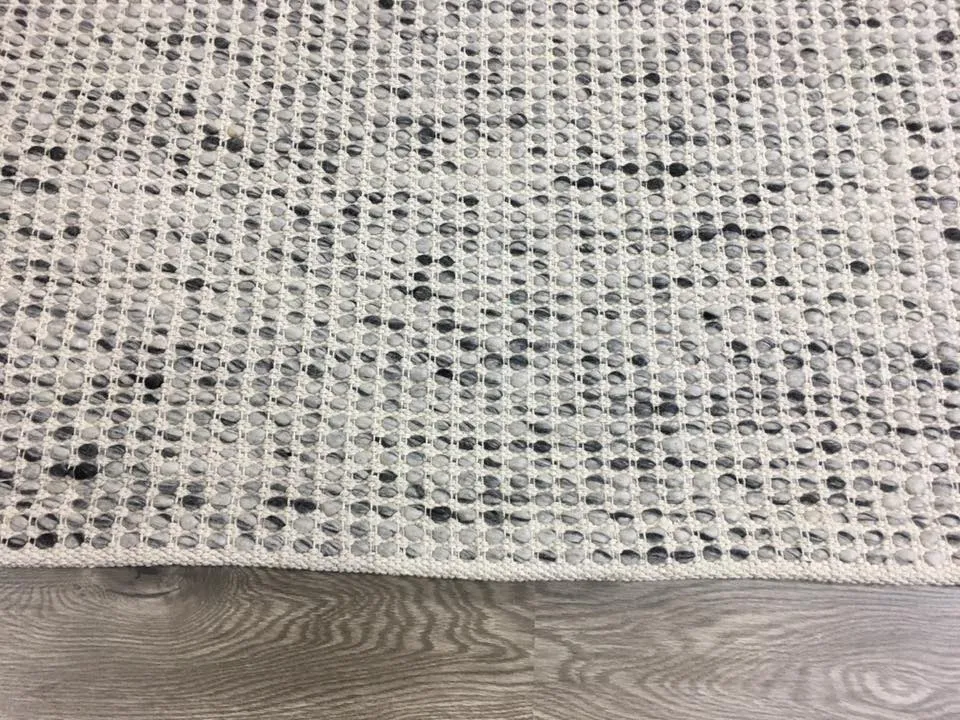 Hand Made  Felted Wool Rug Grey Natural