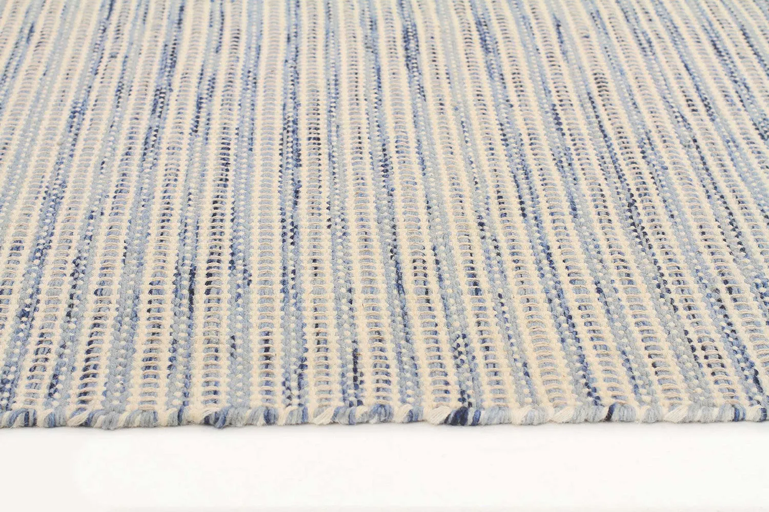 Hand Made Wool Blue Flat weave Rug