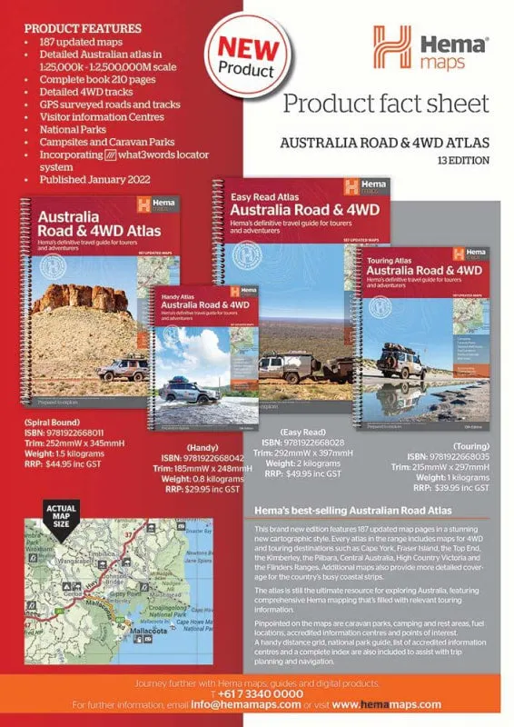 Hema Australia Road and 4WD Atlas | Spiral Bound | 252 x 345mm