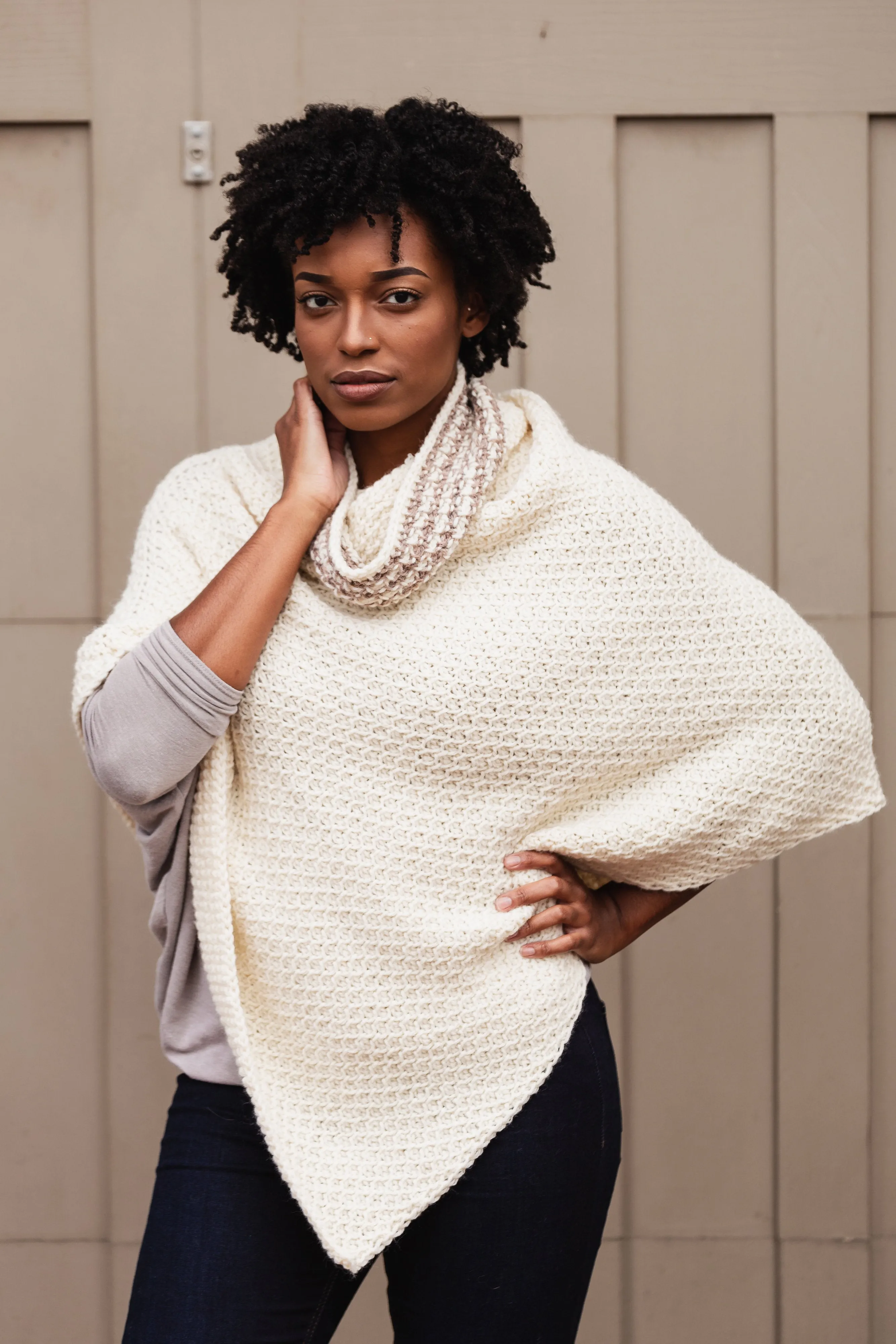 Hot Cocoa Poncho // Tunisian Crochet PDF Pattern