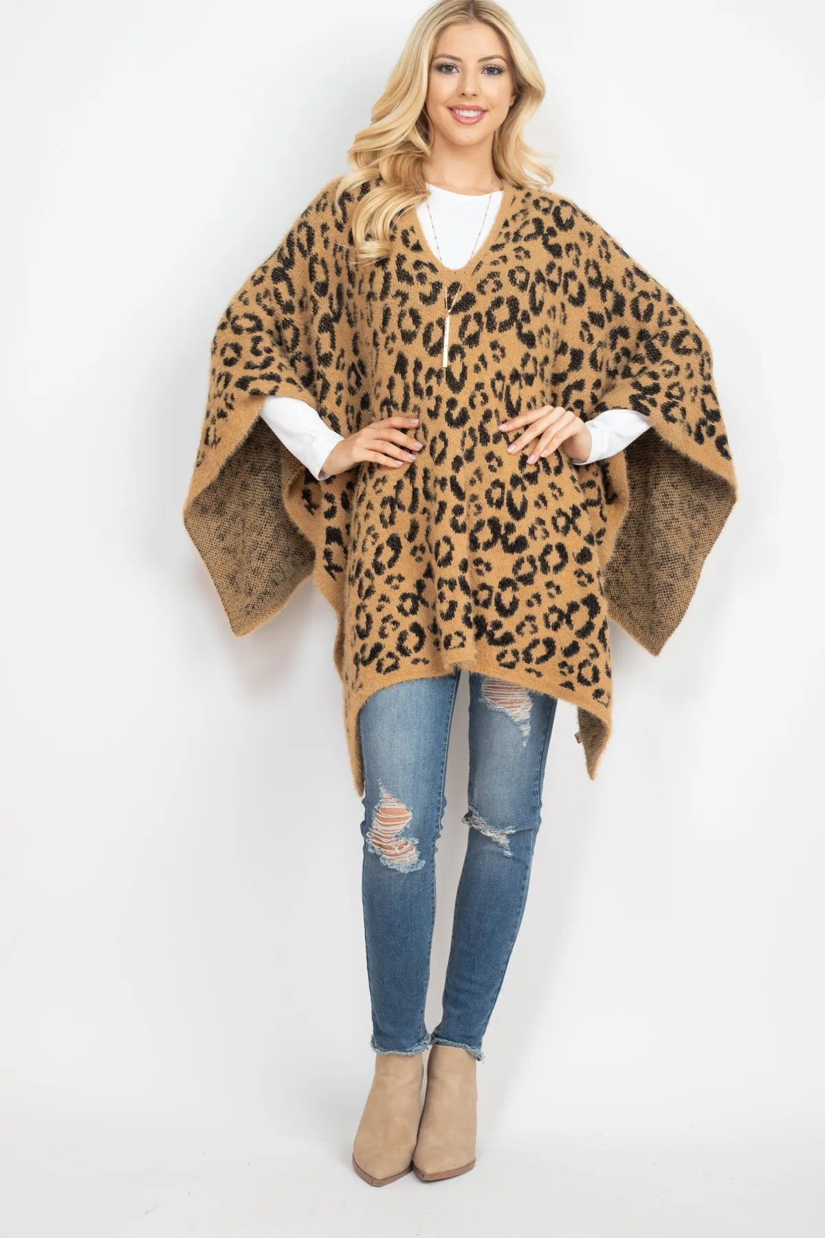 LEOPARD PRINT PONCHO (NOW $10.75 ONLY!)