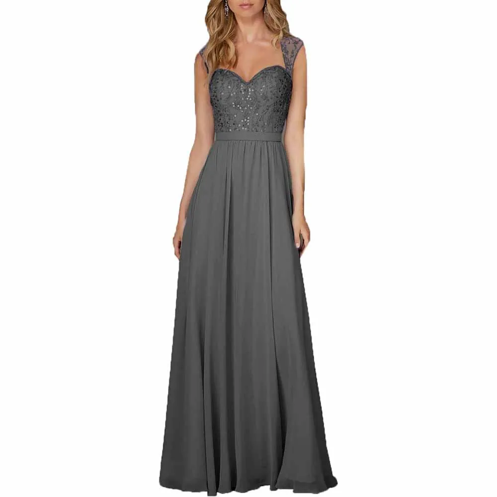 Long Chiffon Wedding Bridesmaid Dresses Sleeveless Formal Dress Wedding Guest Dress