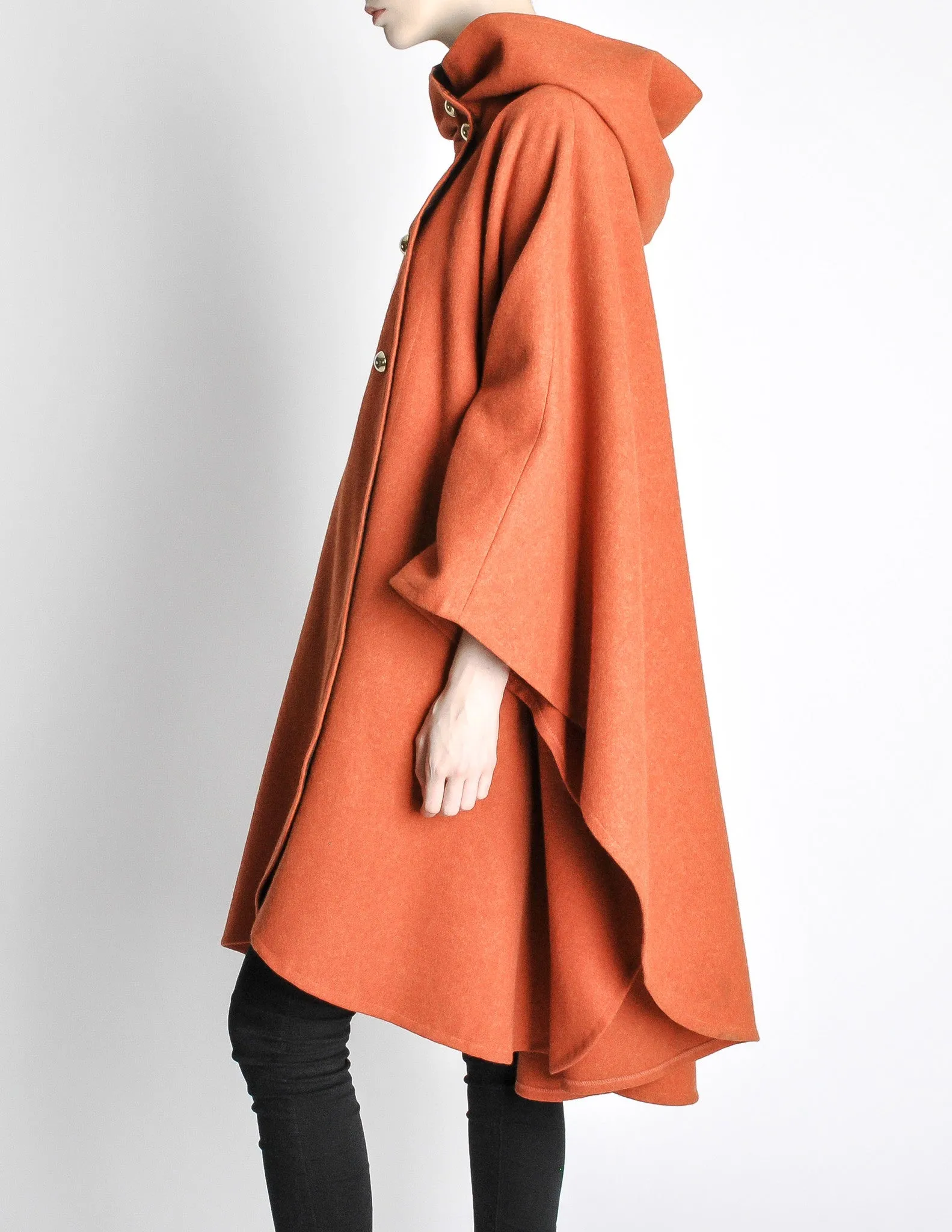 Mariantonia Vintage 1960s Orange Wool Hooded Cape