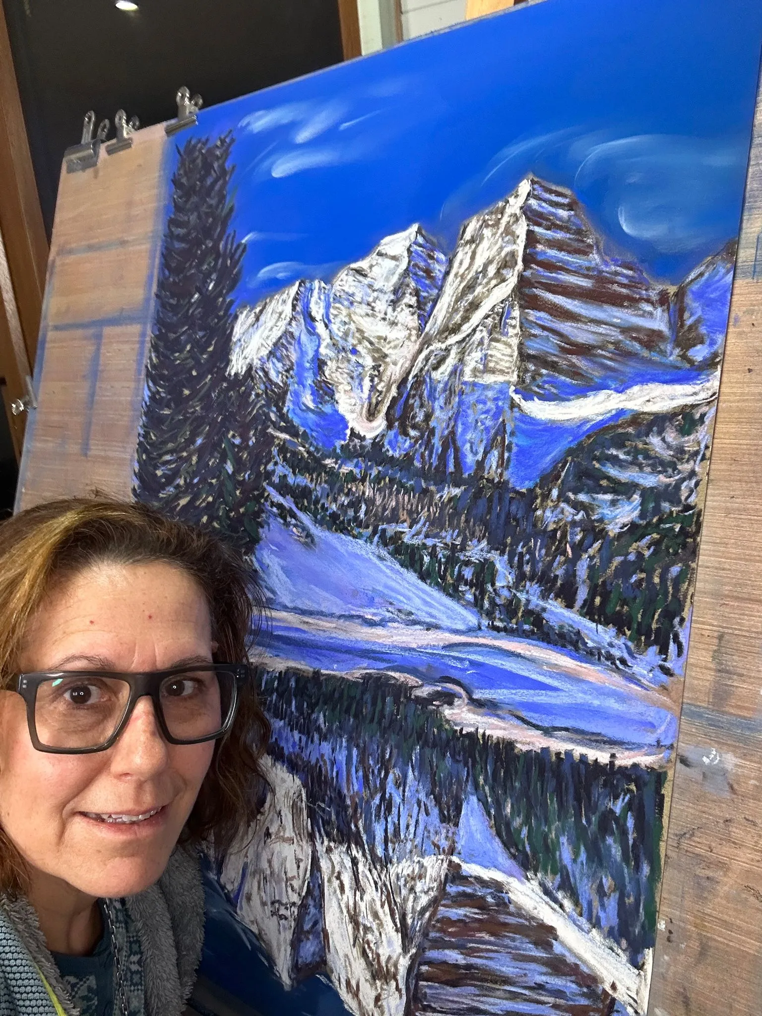 Maroon Bells Soft Pastels Painting
