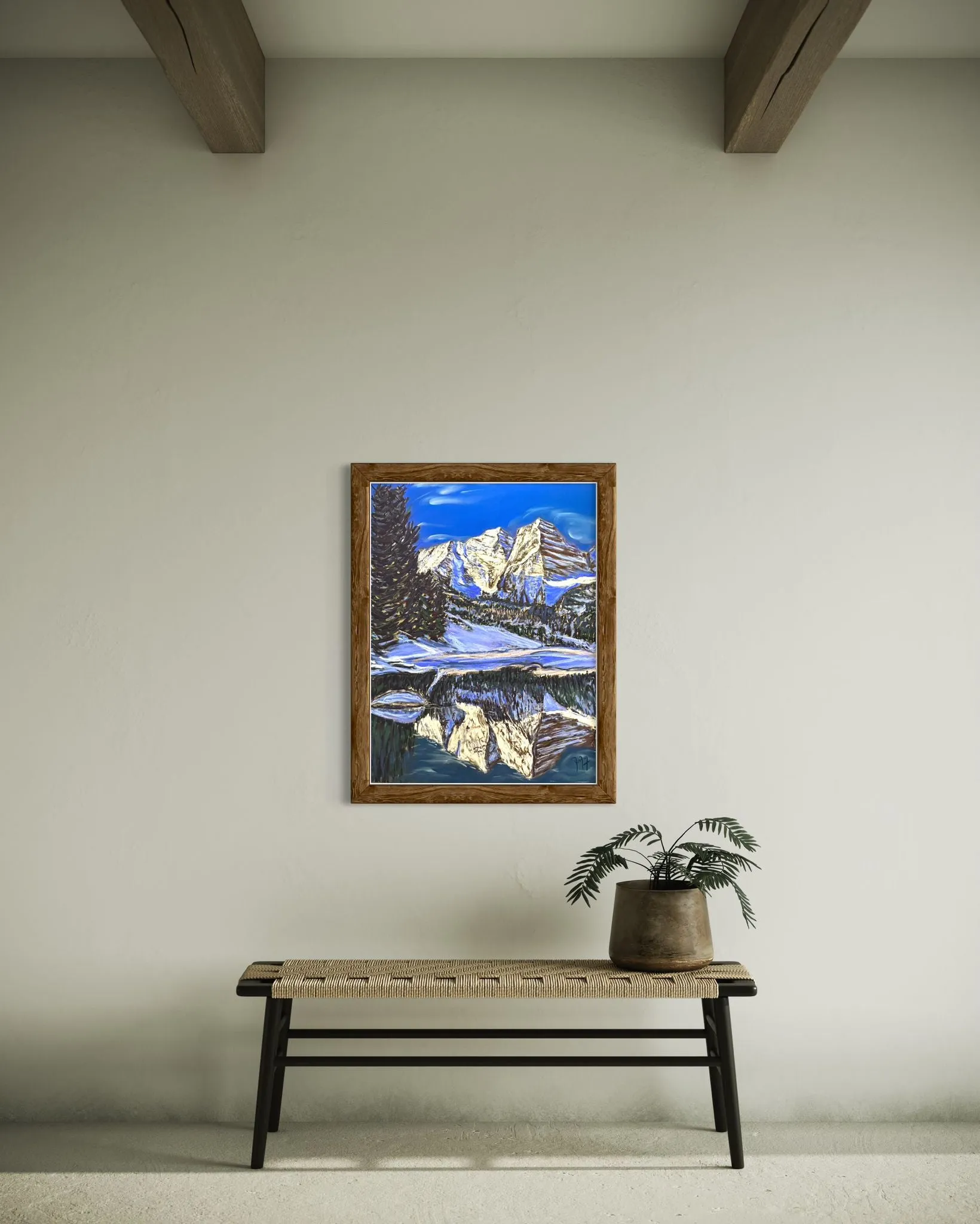 Maroon Bells Soft Pastels Painting