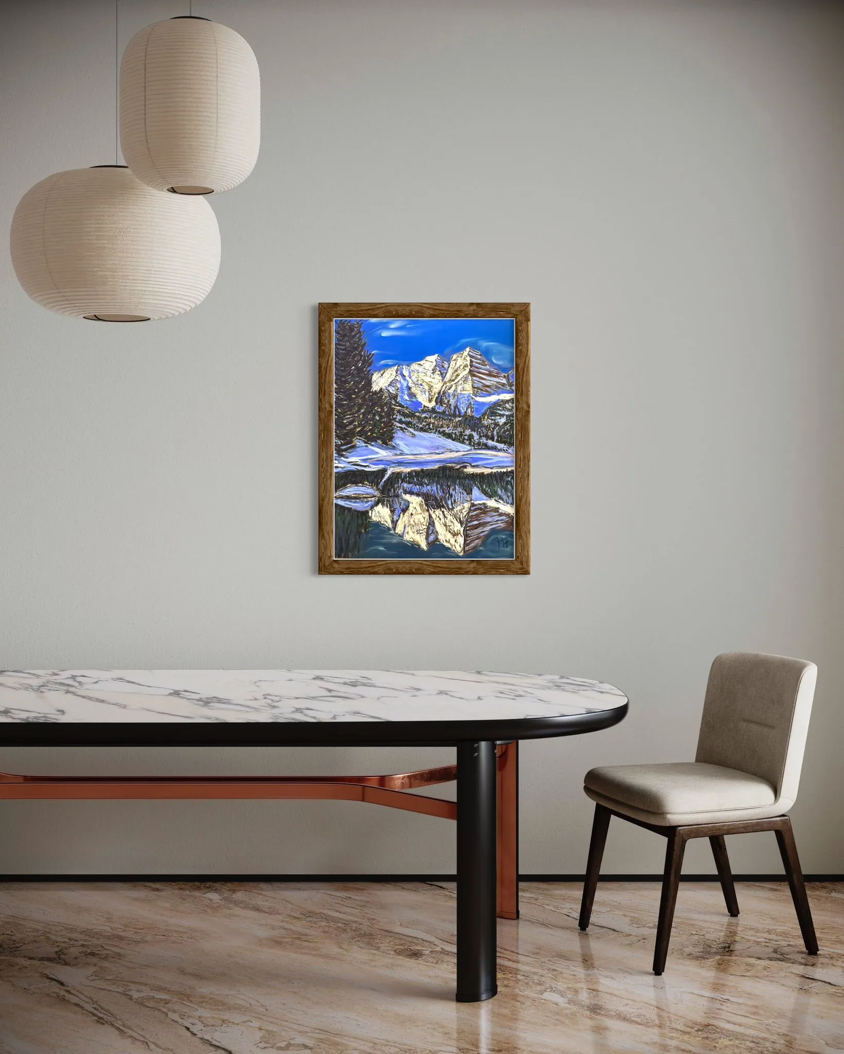 Maroon Bells Soft Pastels Painting