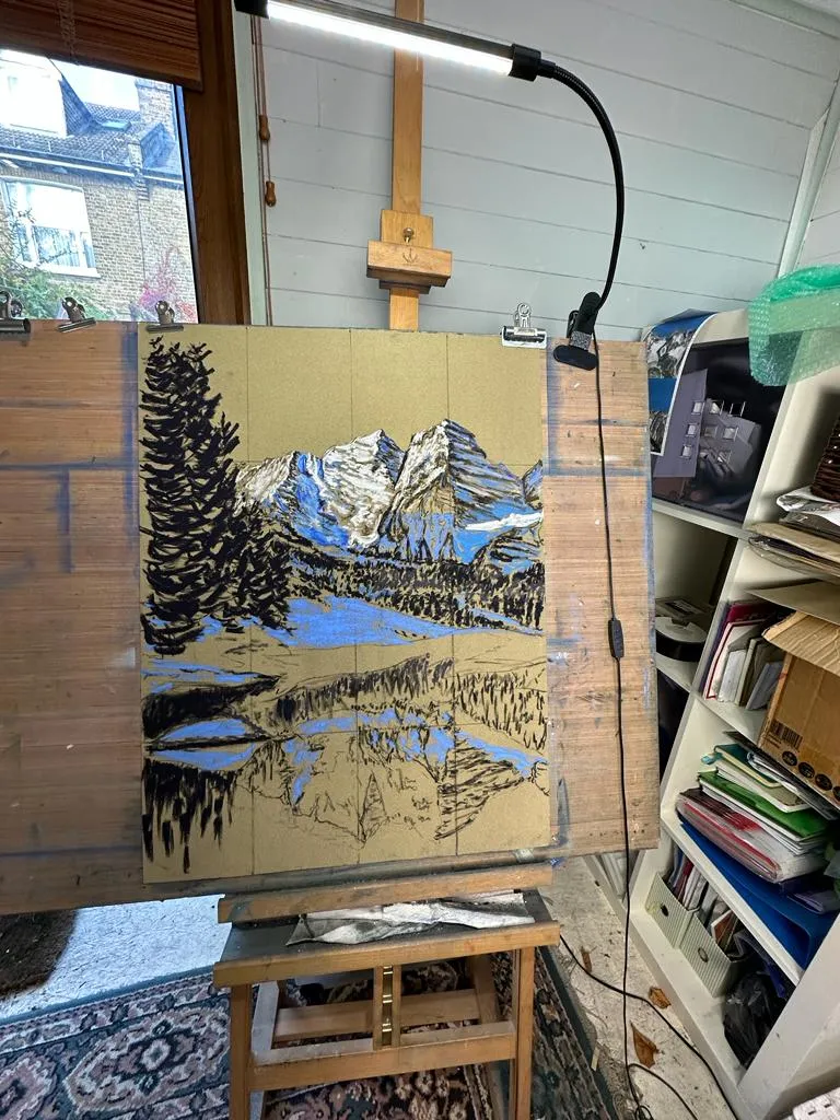 Maroon Bells Soft Pastels Painting