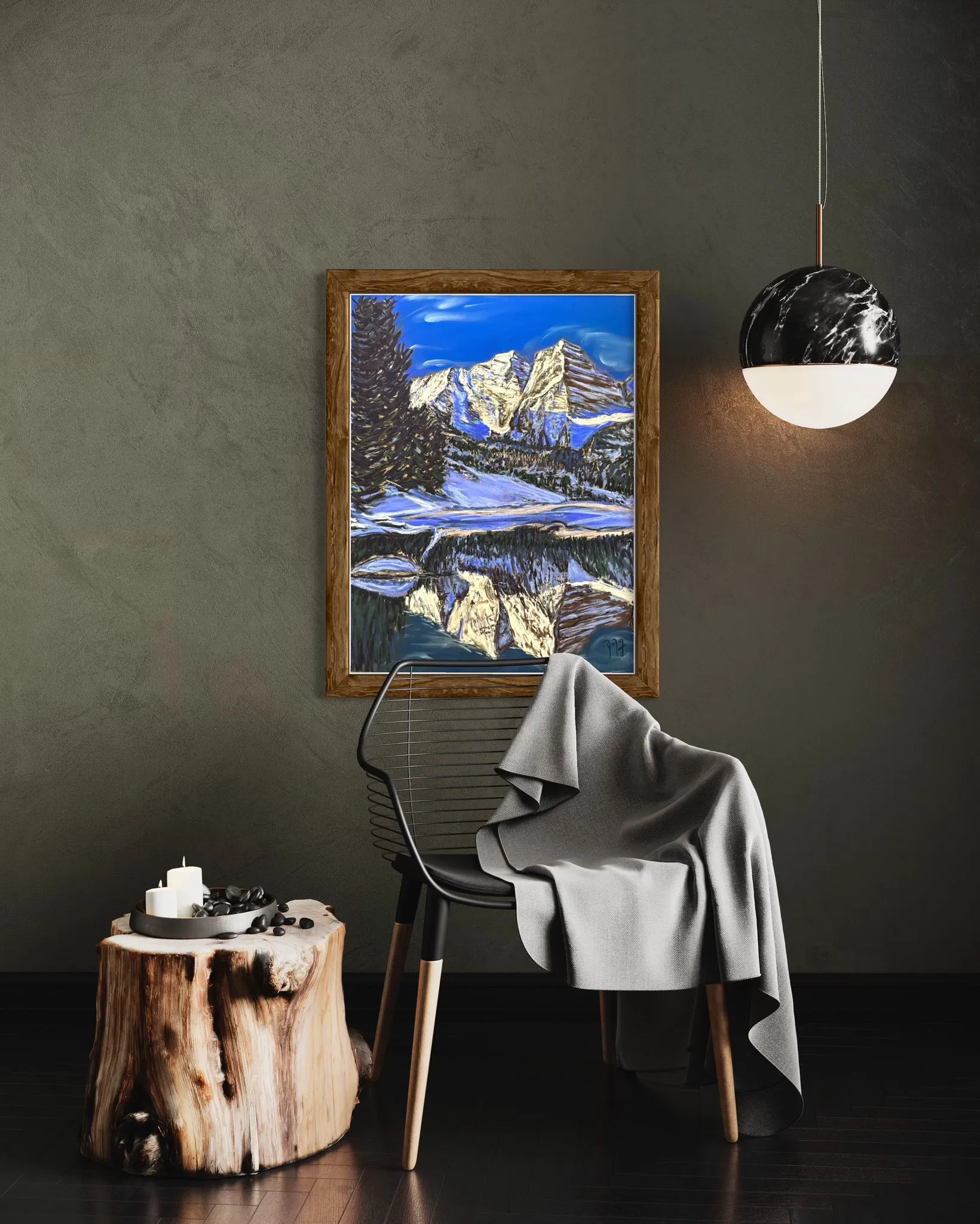 Maroon Bells Soft Pastels Painting