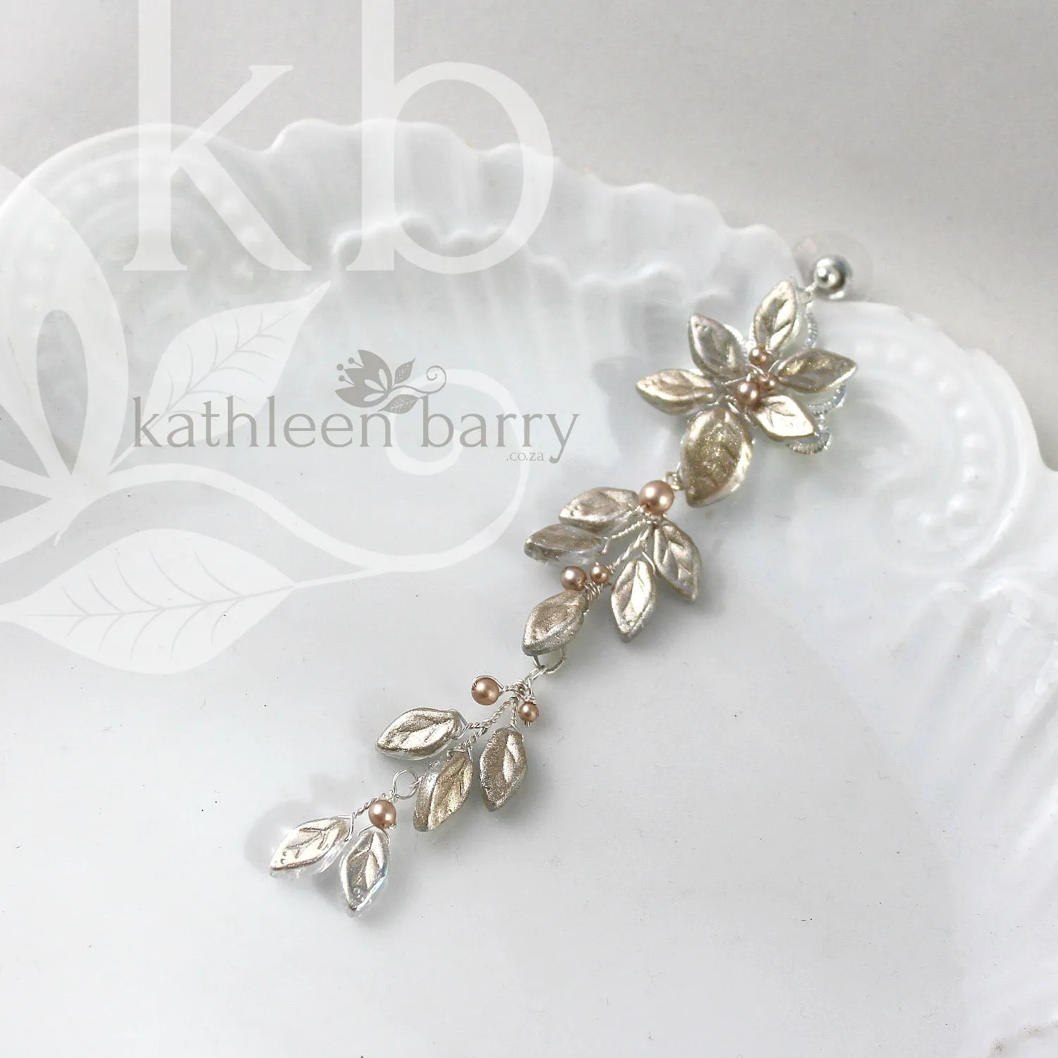 Merike Tier style chandelier leaf earring - Assorted finishes available