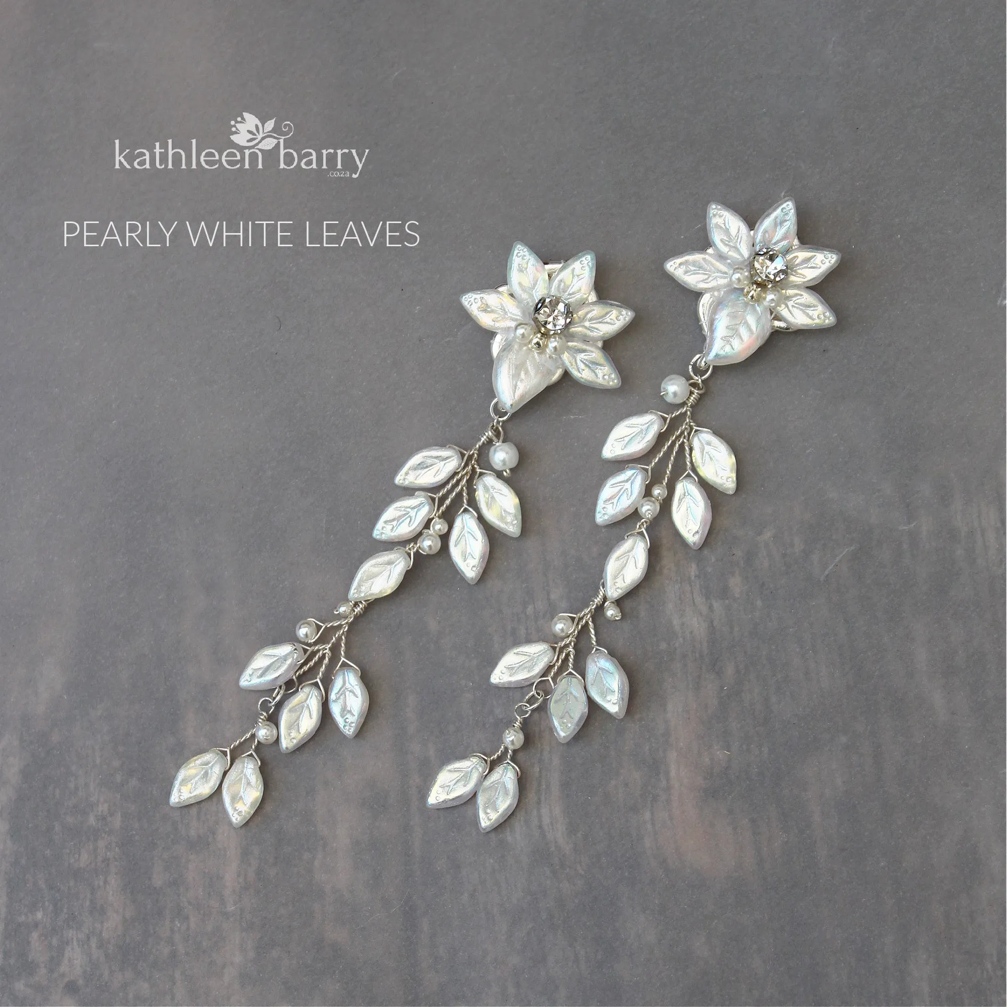 Merike Tier style chandelier leaf earring - Assorted finishes available