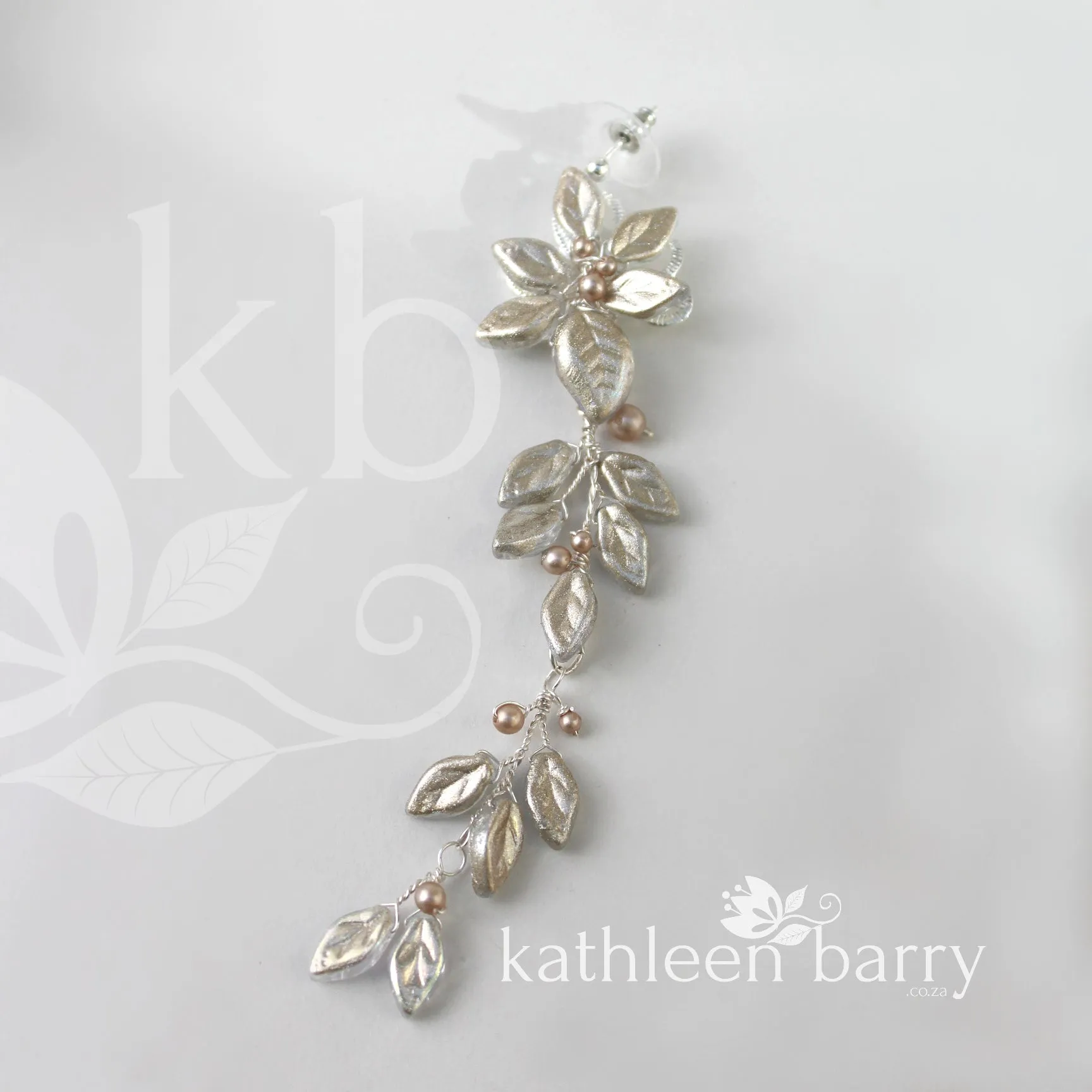 Merike Tier style chandelier leaf earring - Assorted finishes available