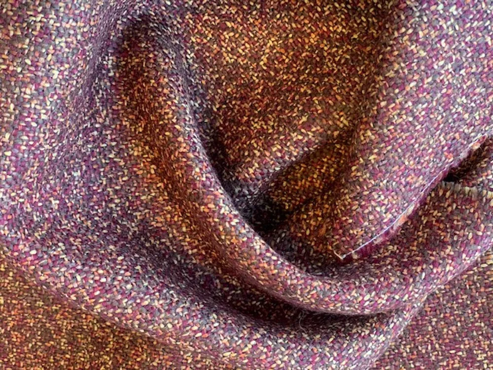 Merlot Chunky Wool Blend Tweed (Made In Ireland)