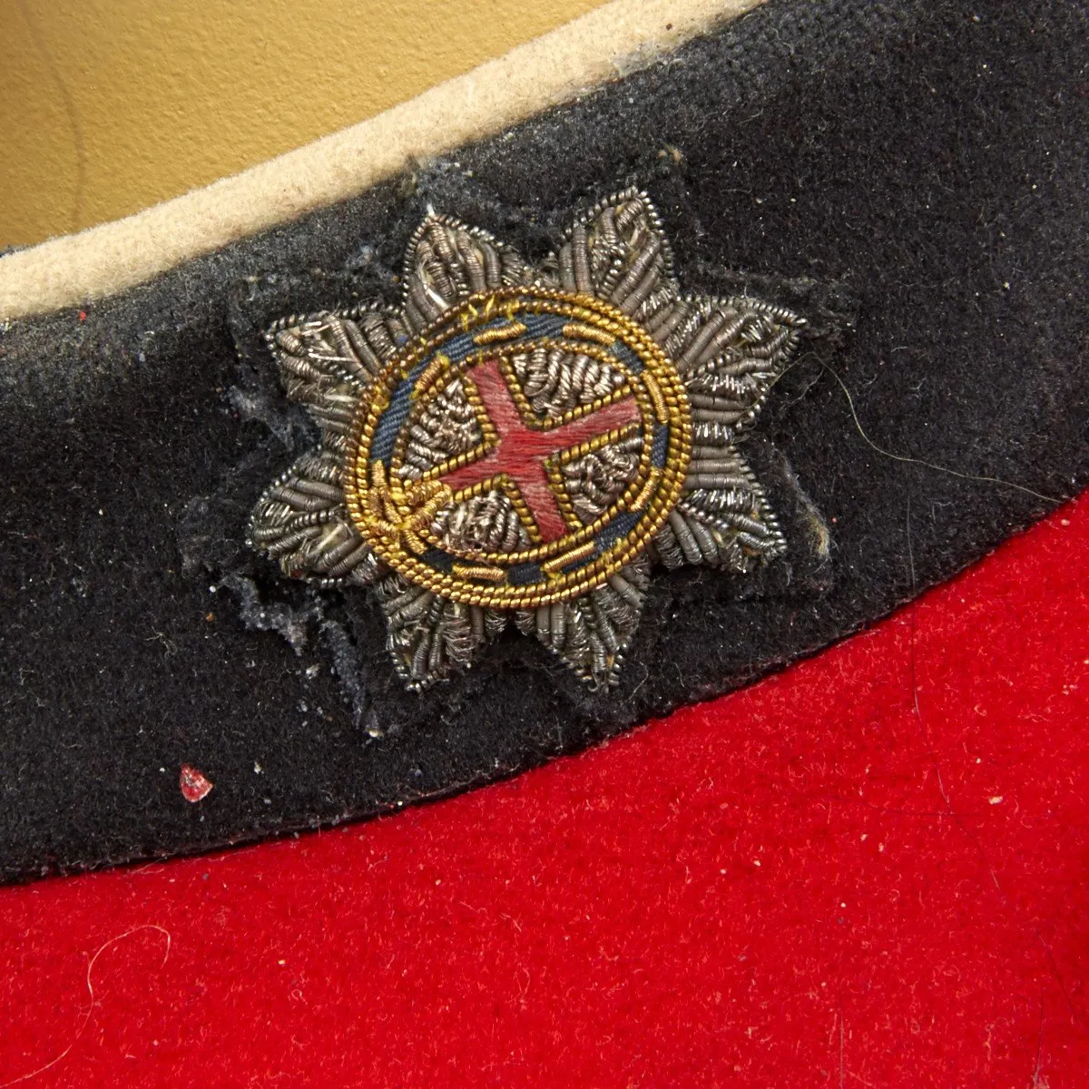 Original British Coldstream Guards Bandsman Uniform Set with Bearskin Helmet - Queens Crown 1950s