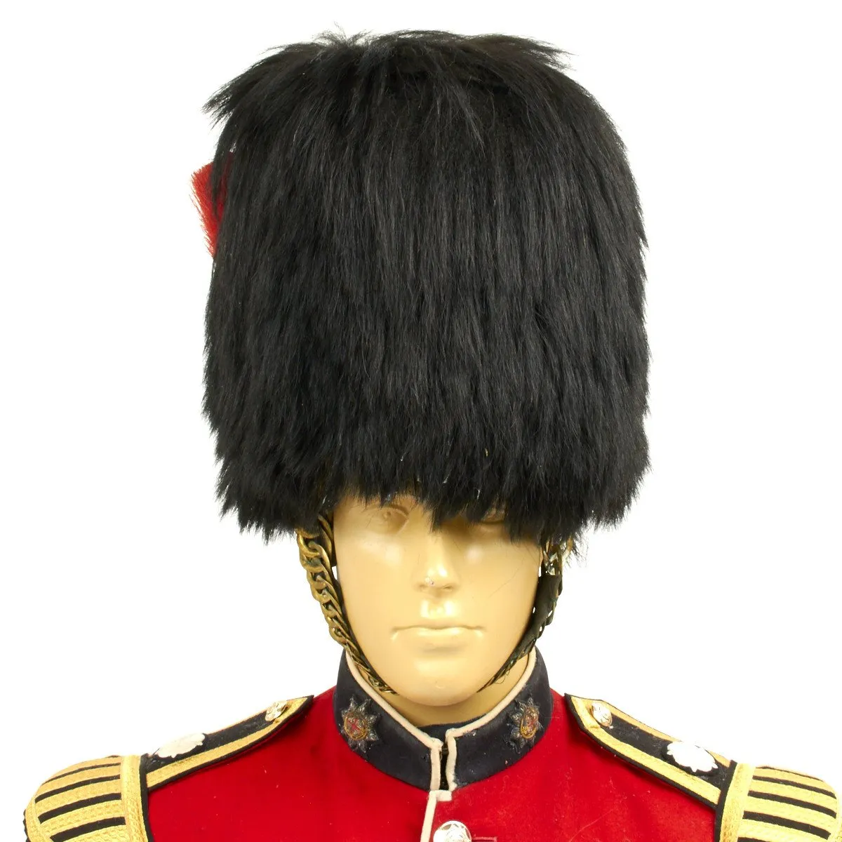 Original British Coldstream Guards Bandsman Uniform Set with Bearskin Helmet - Queens Crown 1950s