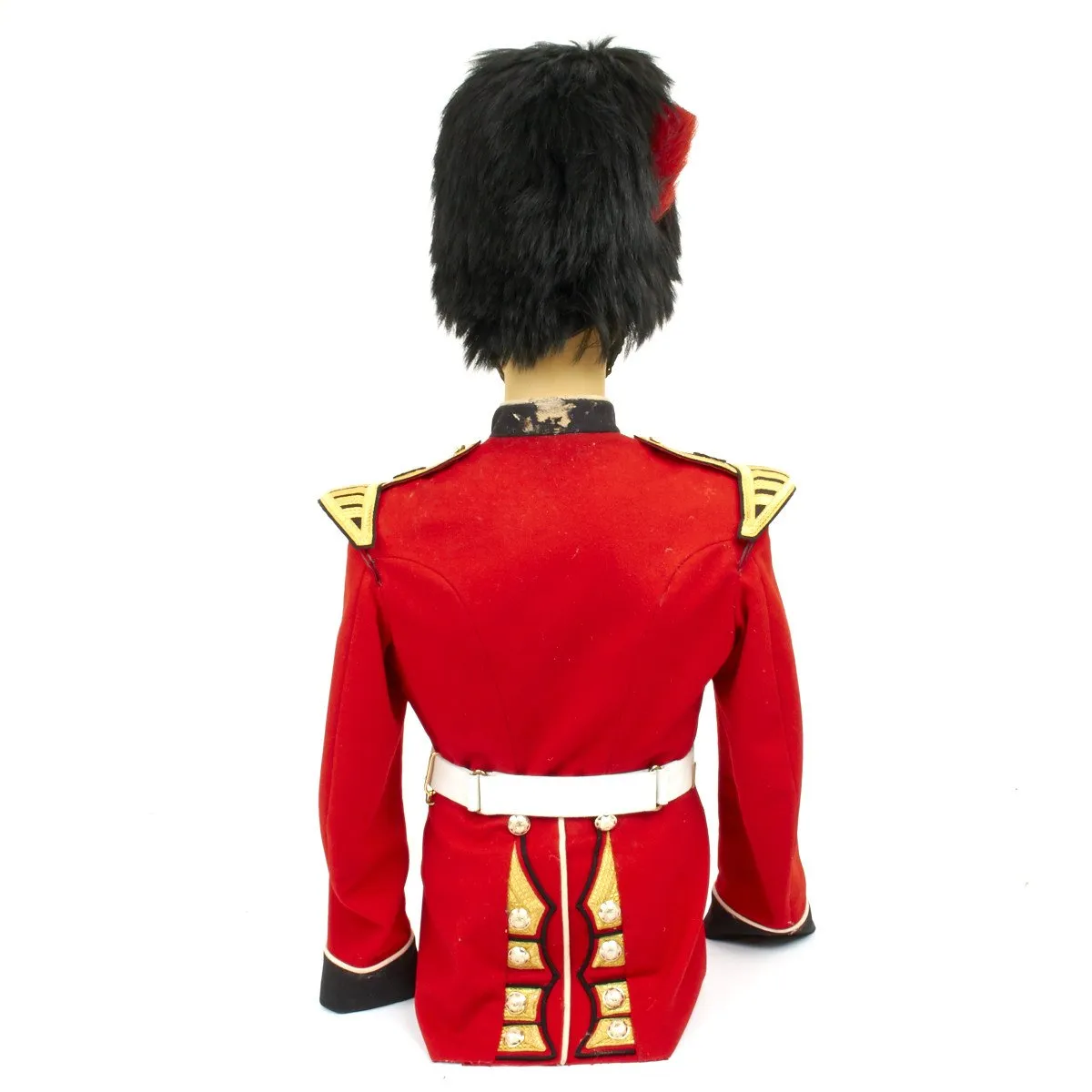 Original British Coldstream Guards Bandsman Uniform Set with Bearskin Helmet - Queens Crown 1950s