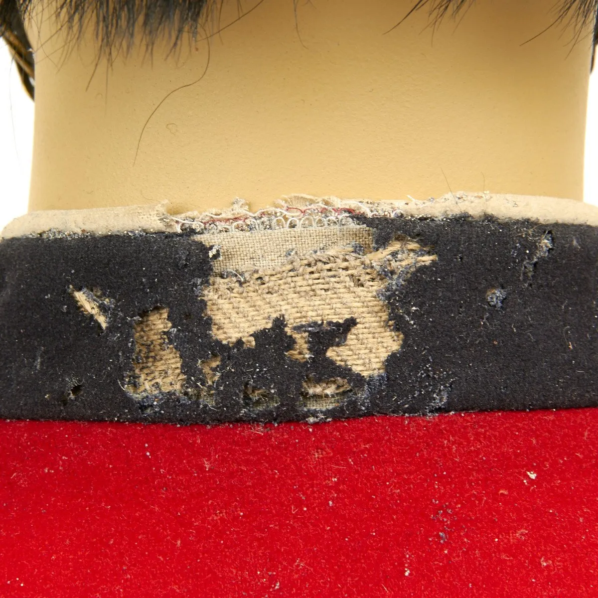Original British Coldstream Guards Bandsman Uniform Set with Bearskin Helmet - Queens Crown 1950s