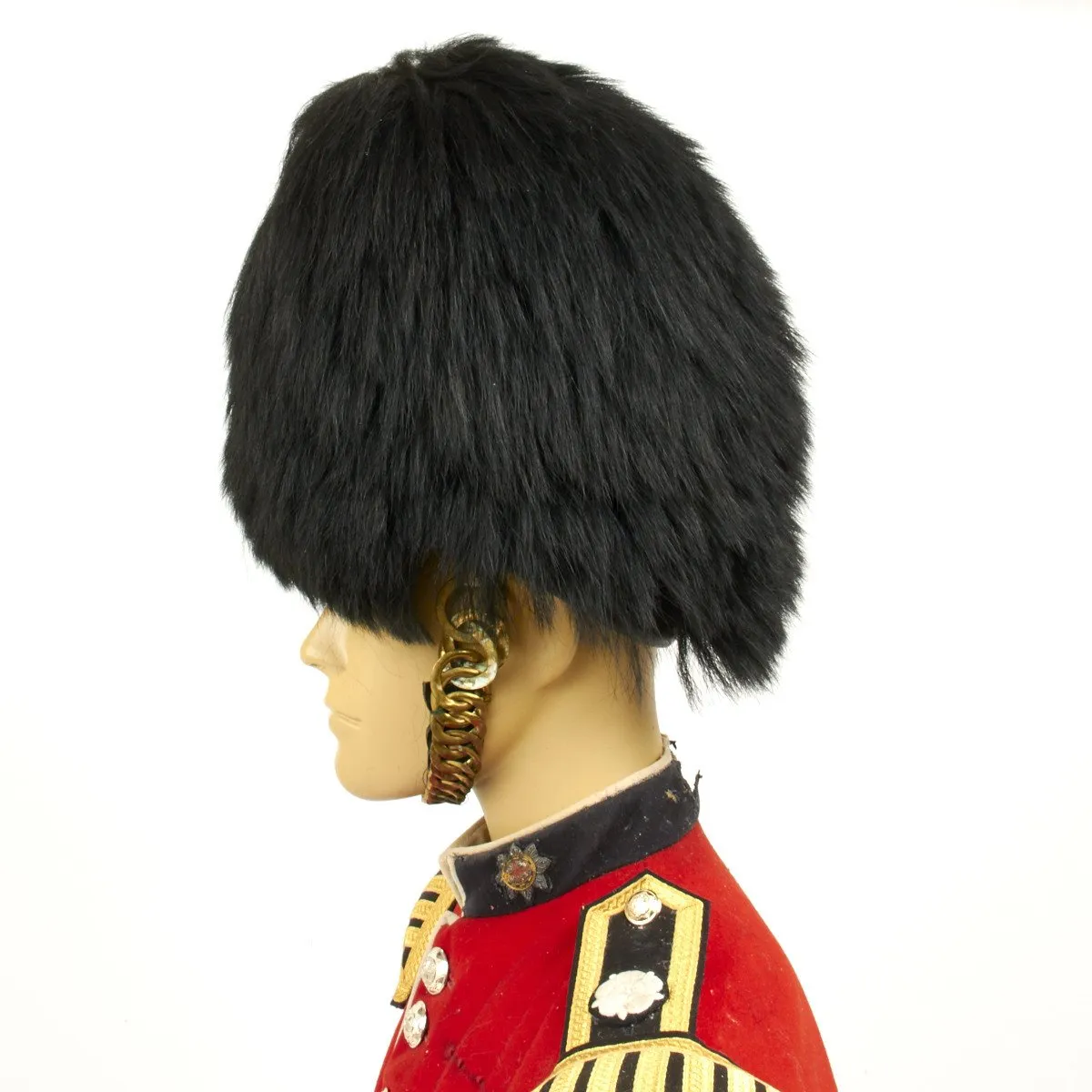 Original British Coldstream Guards Bandsman Uniform Set with Bearskin Helmet - Queens Crown 1950s