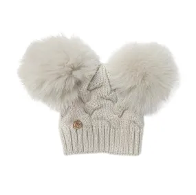 Petite Maison Kids Sandstone Merino Wool Kids Double Pom Hat