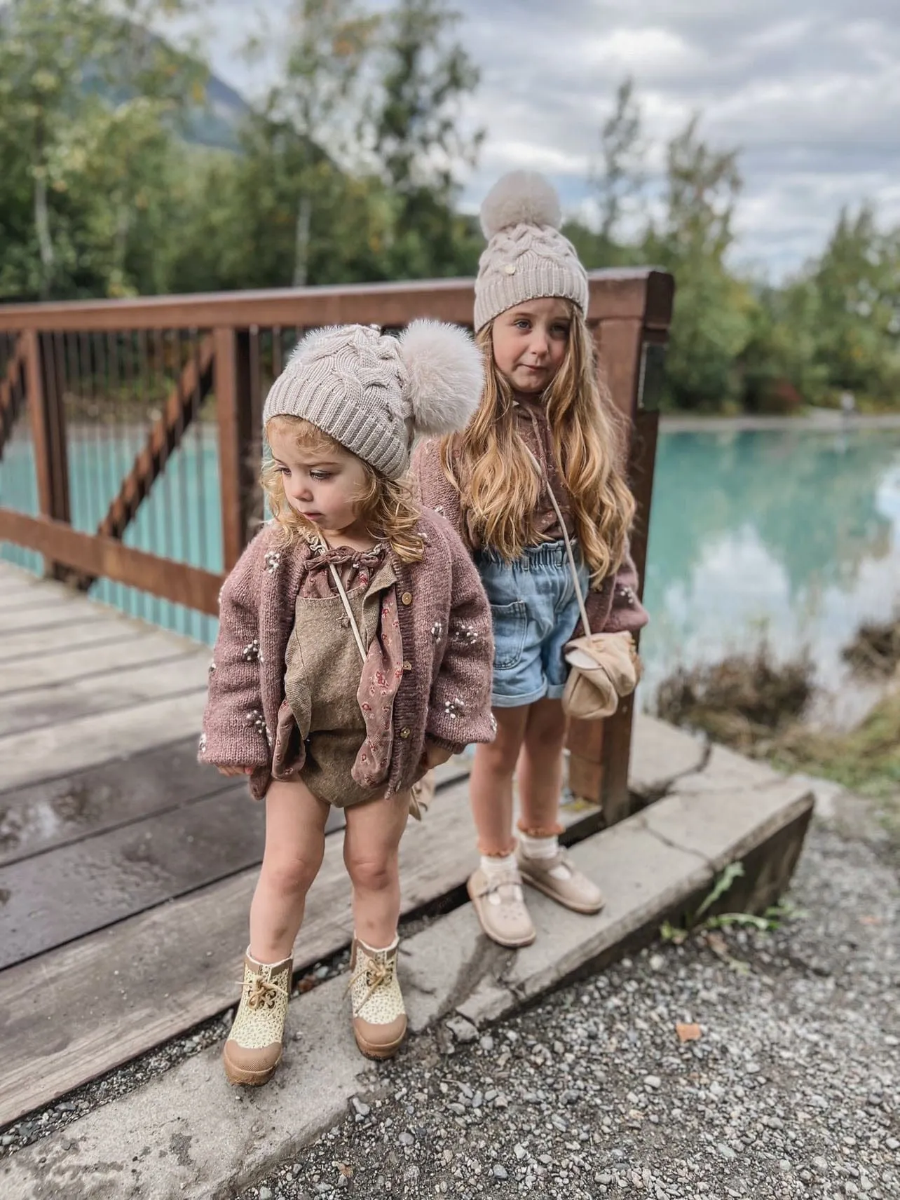 Petite Maison Kids Sandstone Merino Wool Kids Double Pom Hat