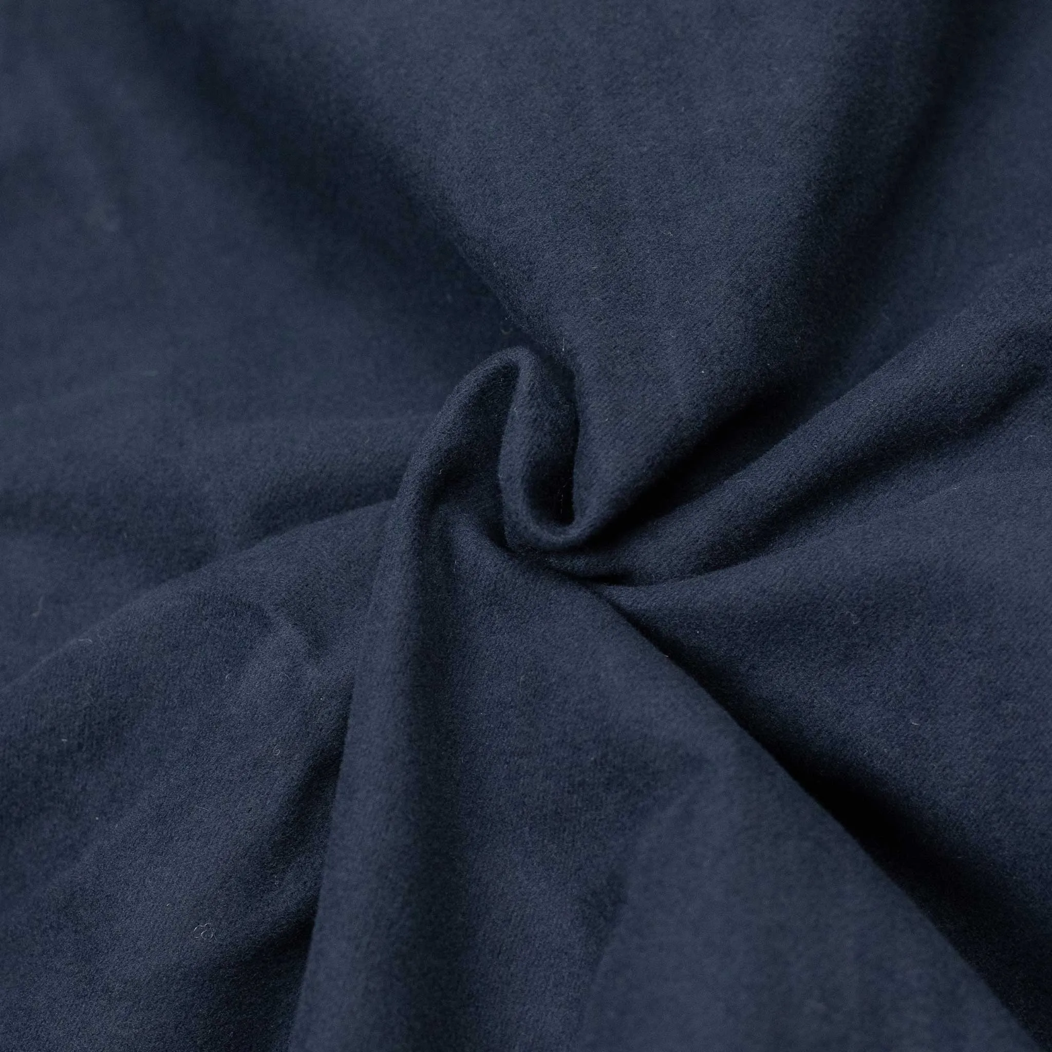 Reversible wadded gilet in navy moleskin and dry wax cotton