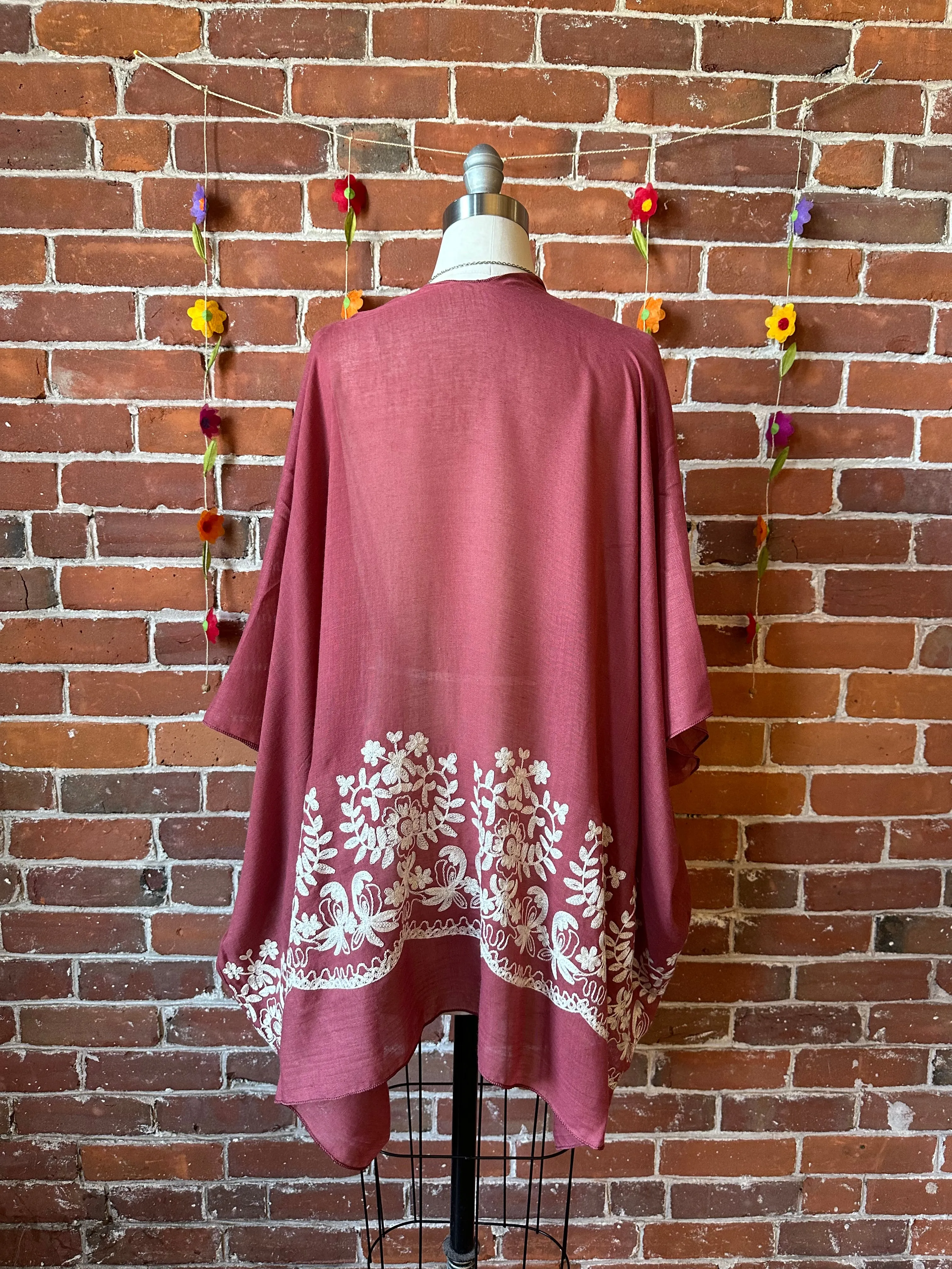 Rosewood Embroidered Boho Kimono Layer