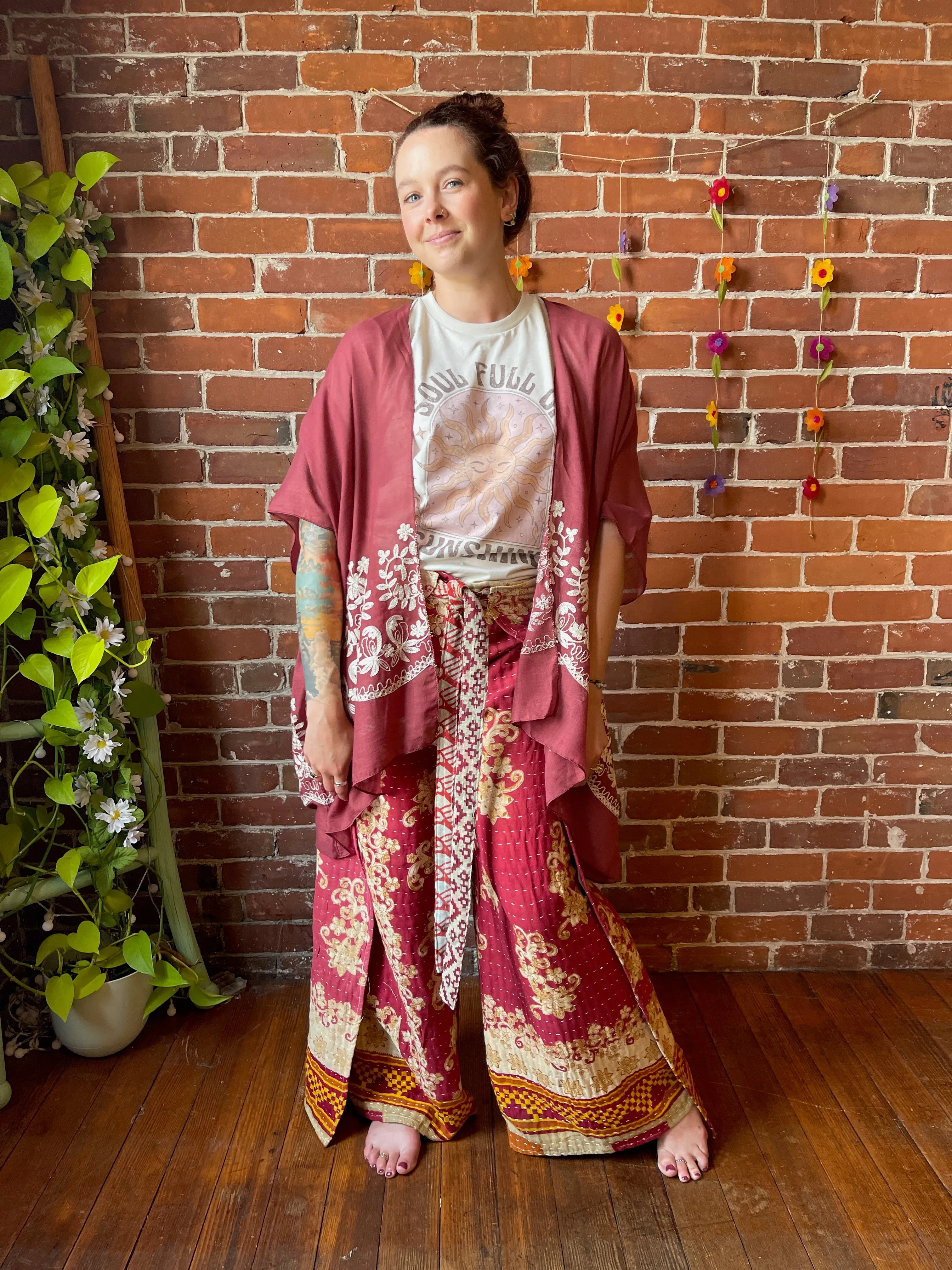 Rosewood Embroidered Boho Kimono Layer