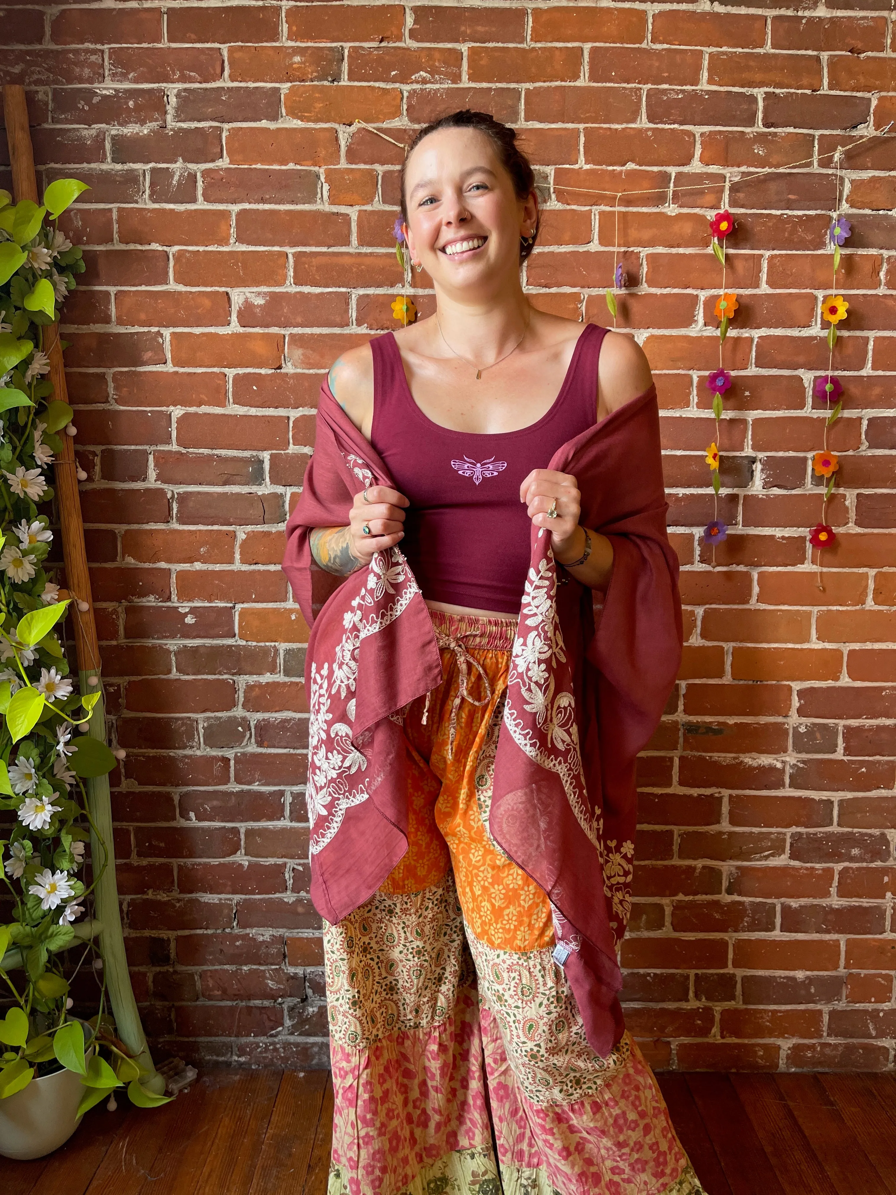 Rosewood Embroidered Boho Kimono Layer