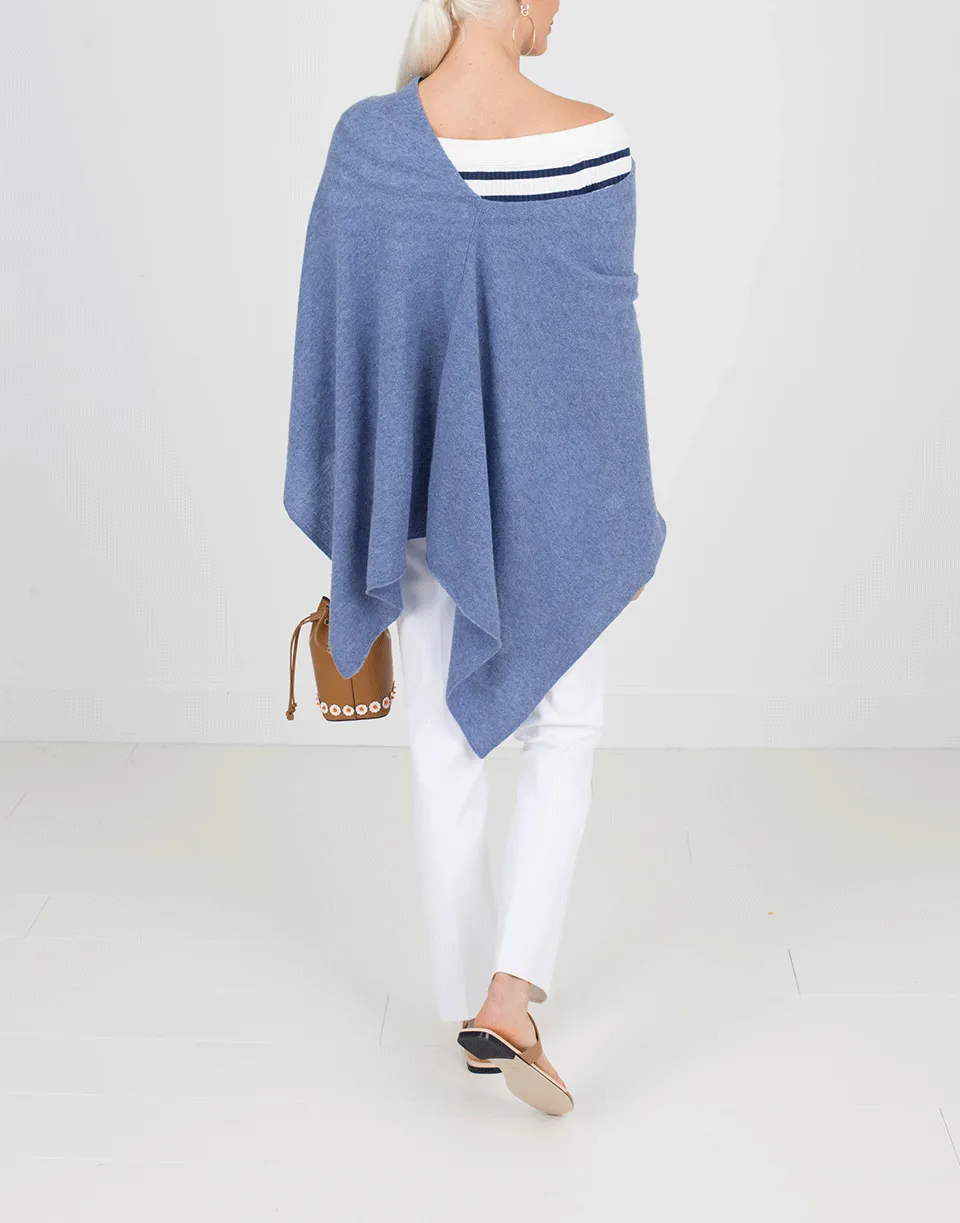 Ruana Poncho - Blue Denim