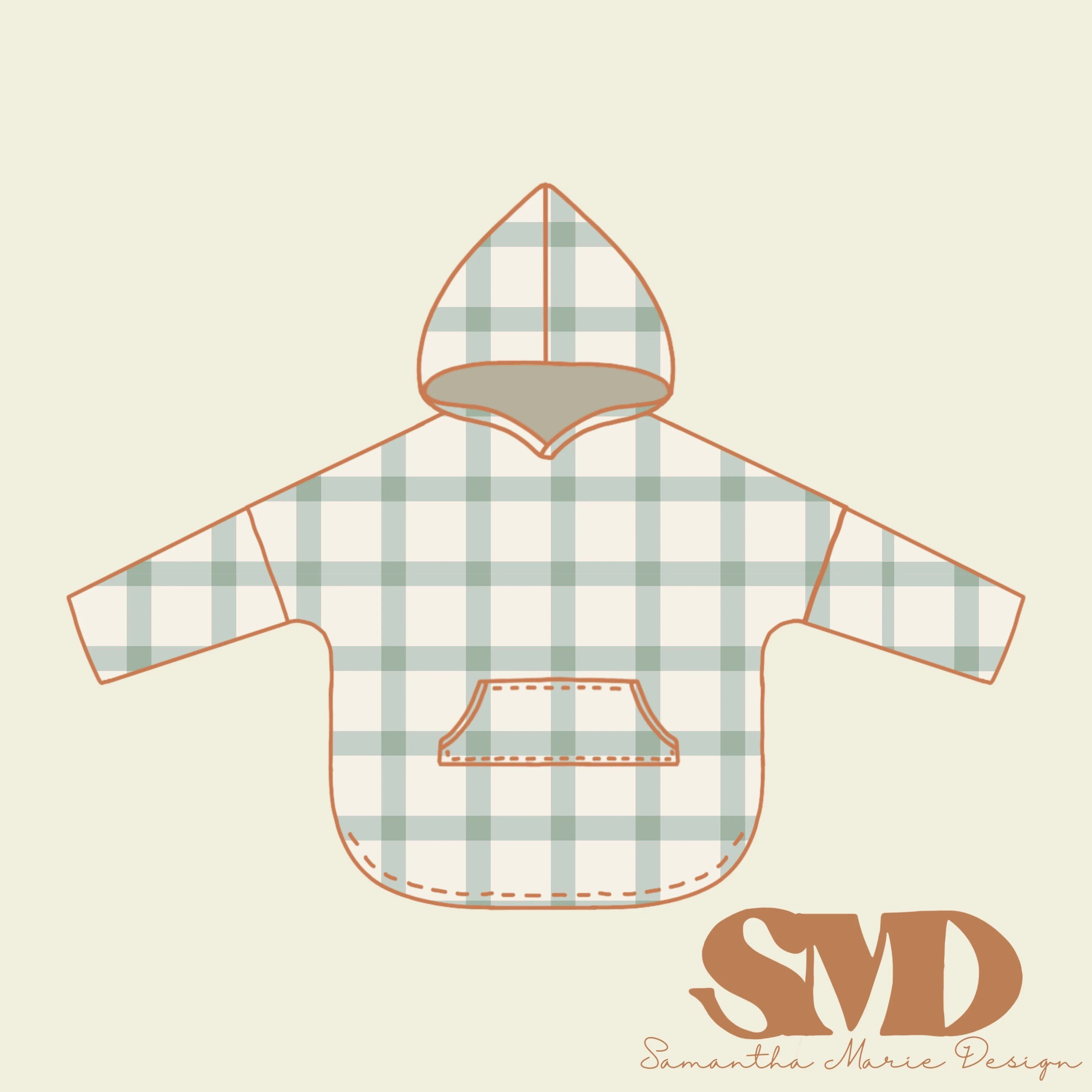 SMD Indy Poncho Pattern Mock-up