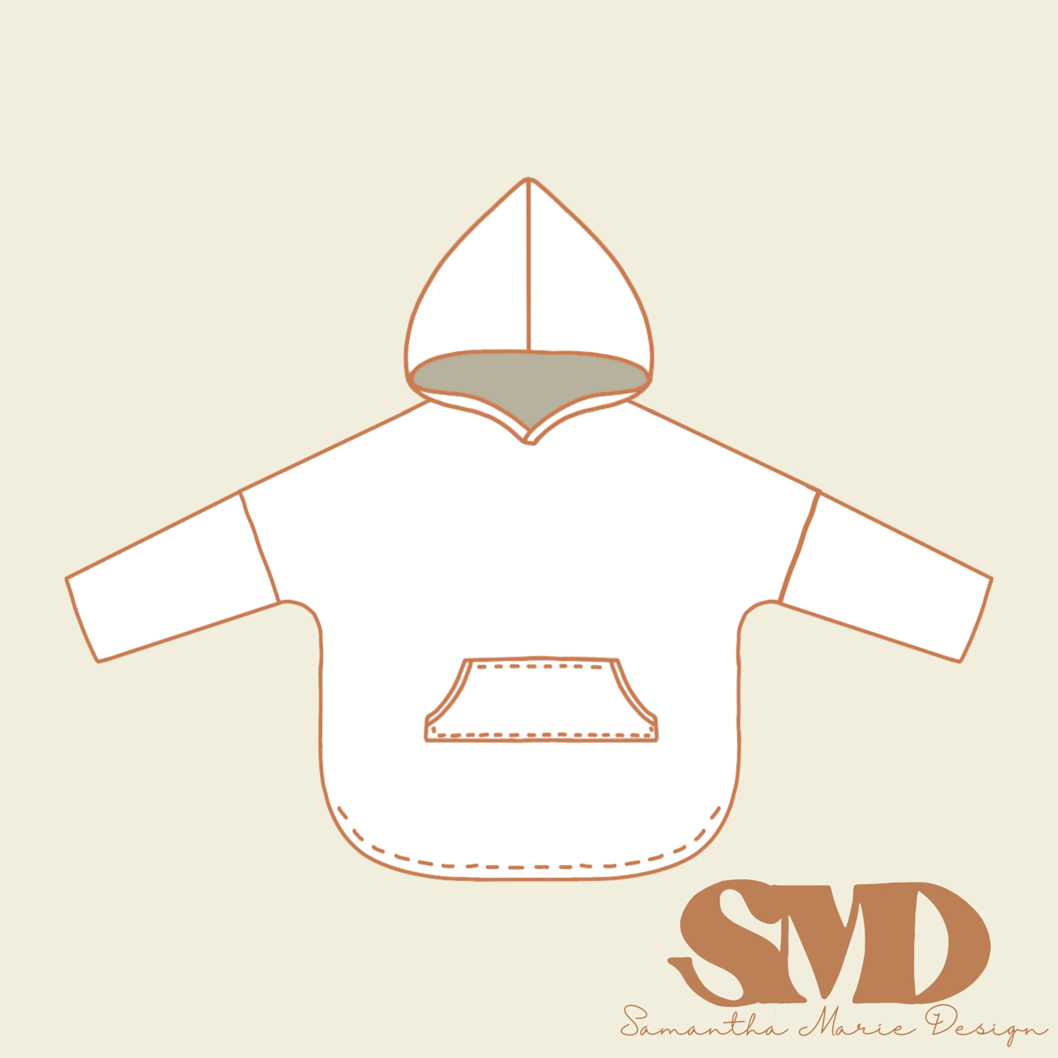 SMD Indy Poncho Pattern Mock-up