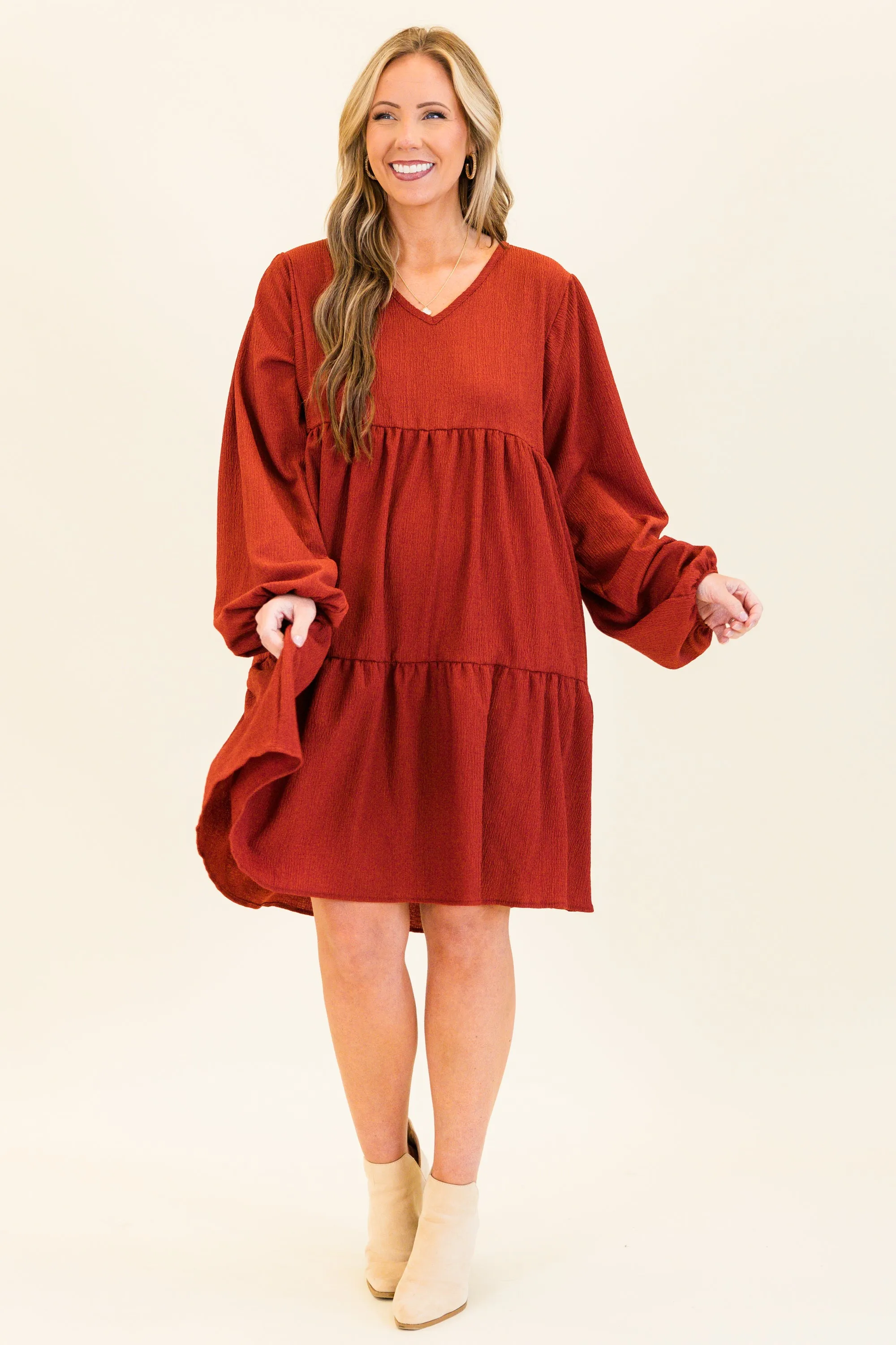 Song Of The Leaves Dress, Cinnamon