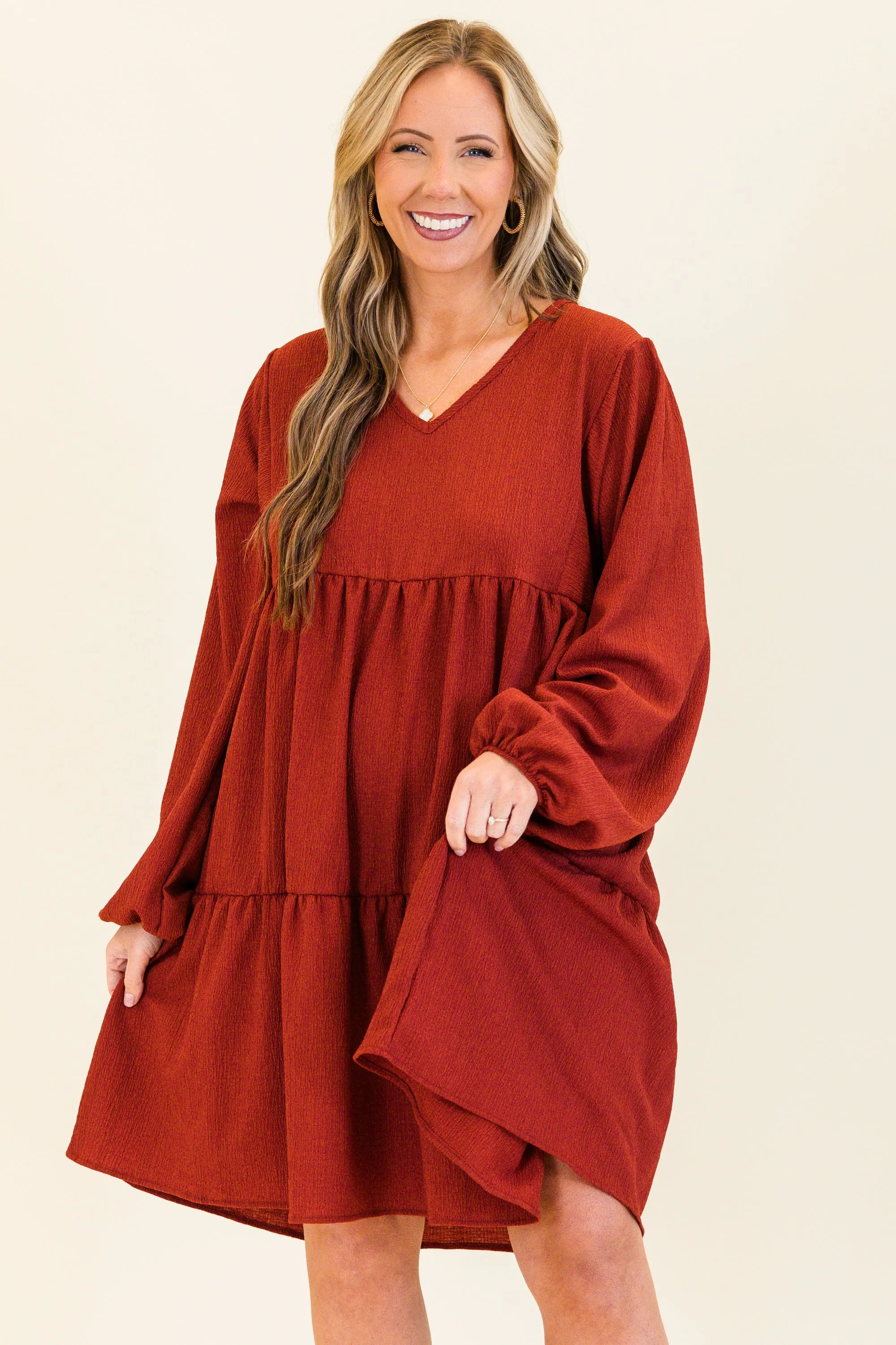 Song Of The Leaves Dress, Cinnamon