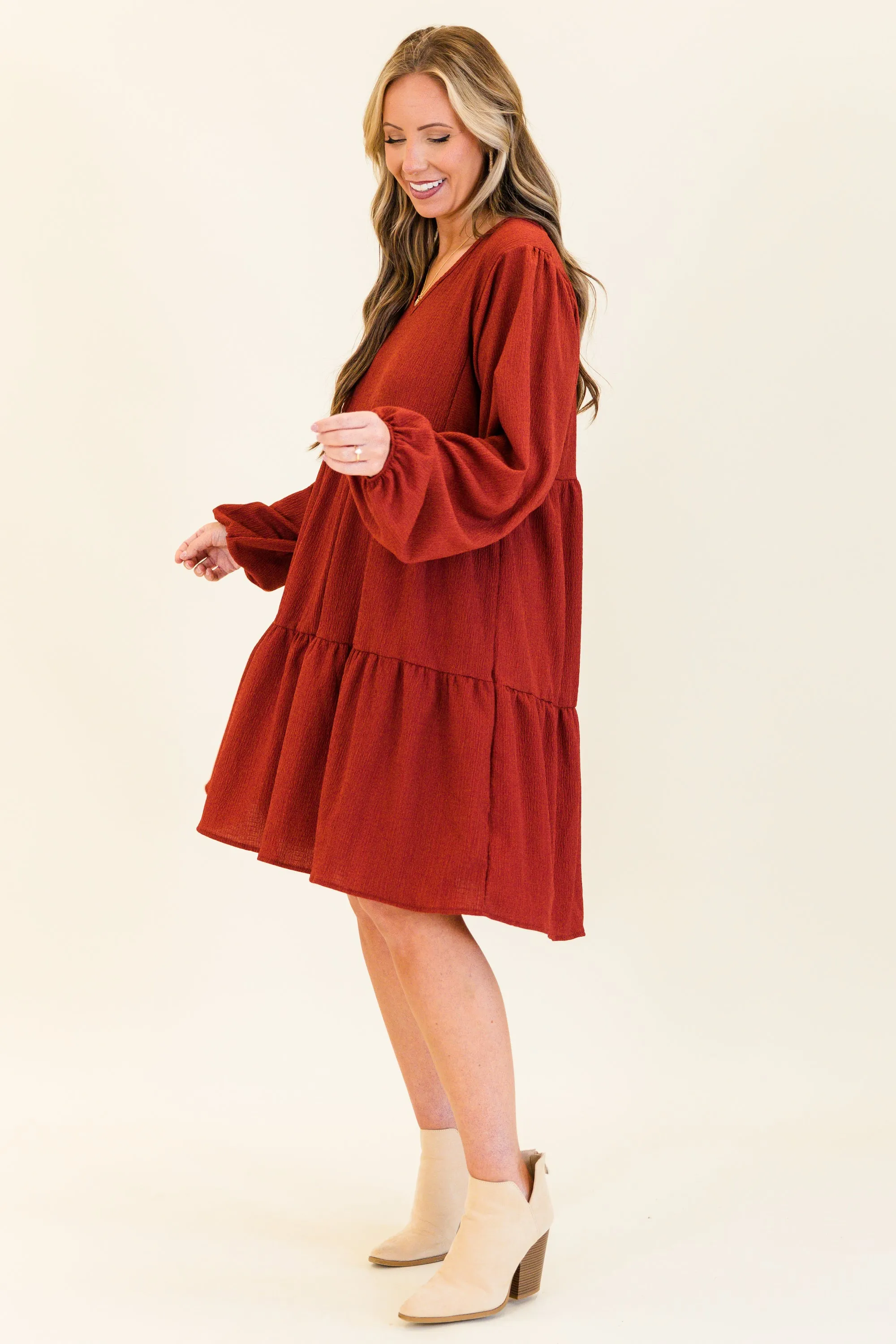 Song Of The Leaves Dress, Cinnamon