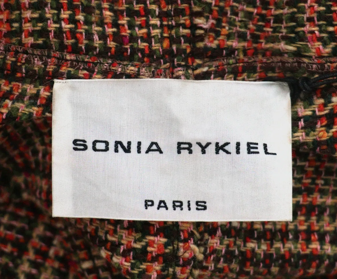 Sonia Rykiel Green & Orange Wool Cape