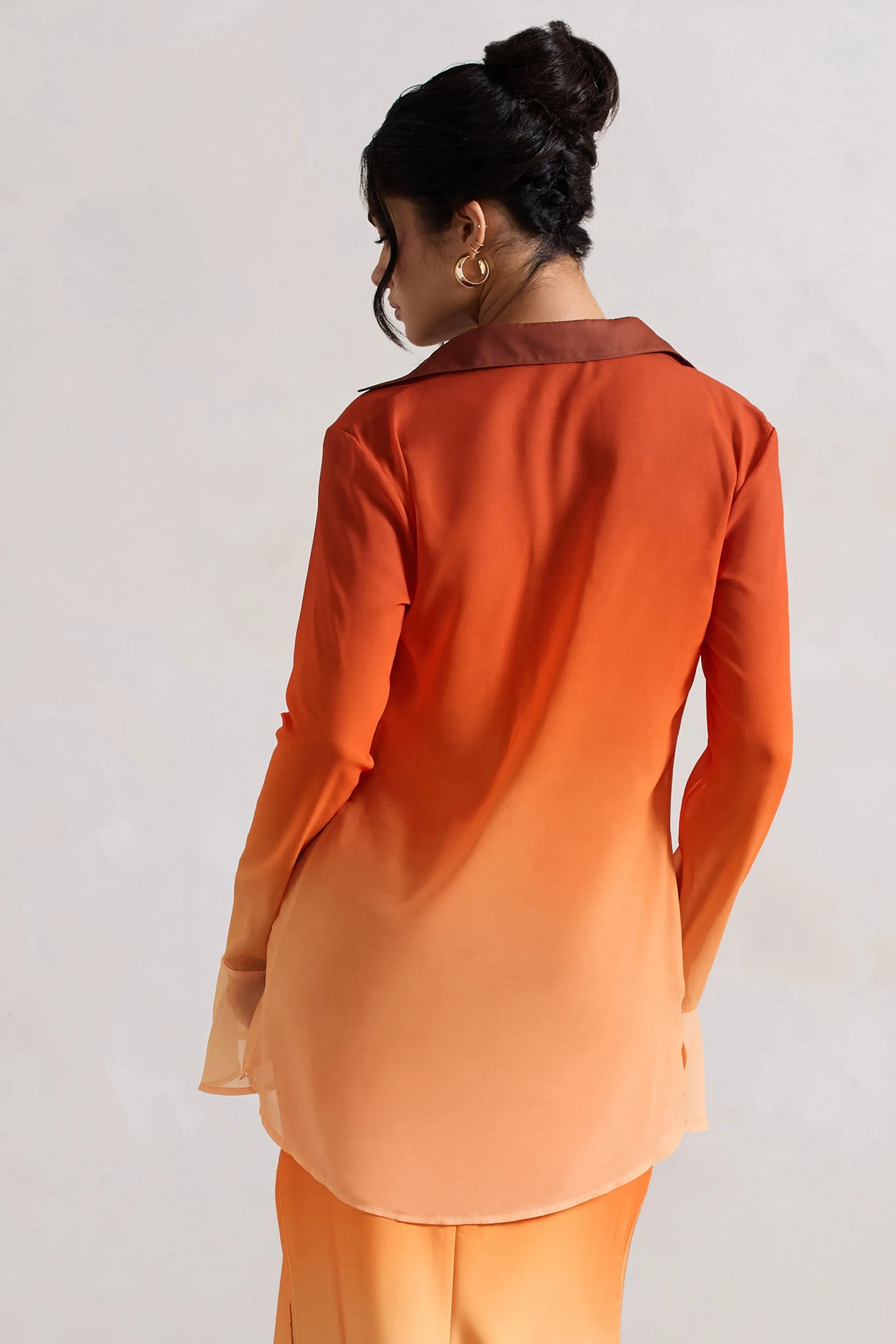 Tahiti | Orange Ombre Flared-Sleeve Shirt