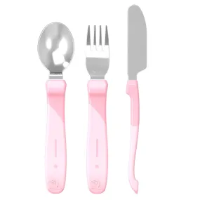 Toddler Stainless Steel Learning Cutlery Pastel Pink 12m 