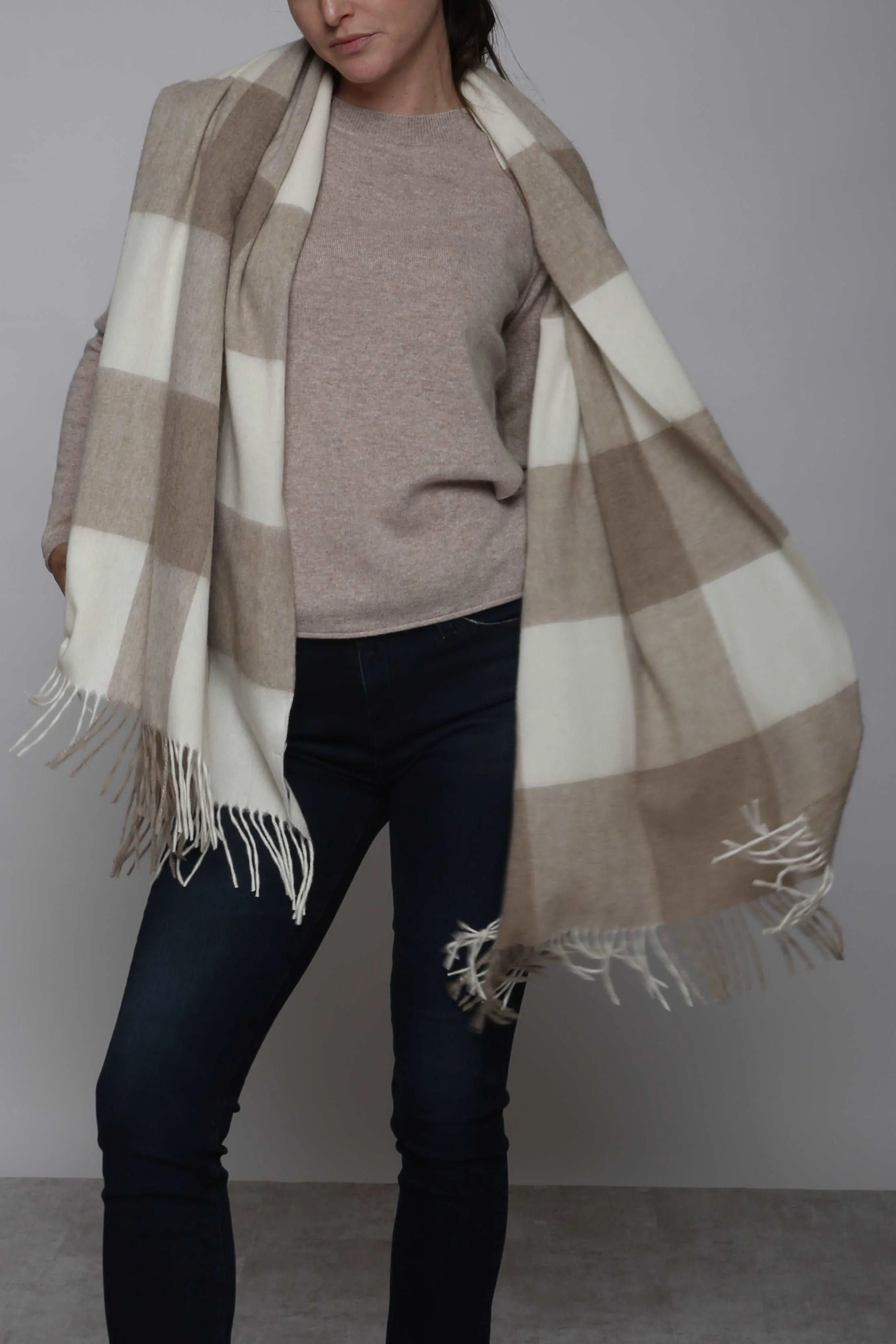 Woven Poncho Caplet Eco-Friendly Mongolian Cashmere