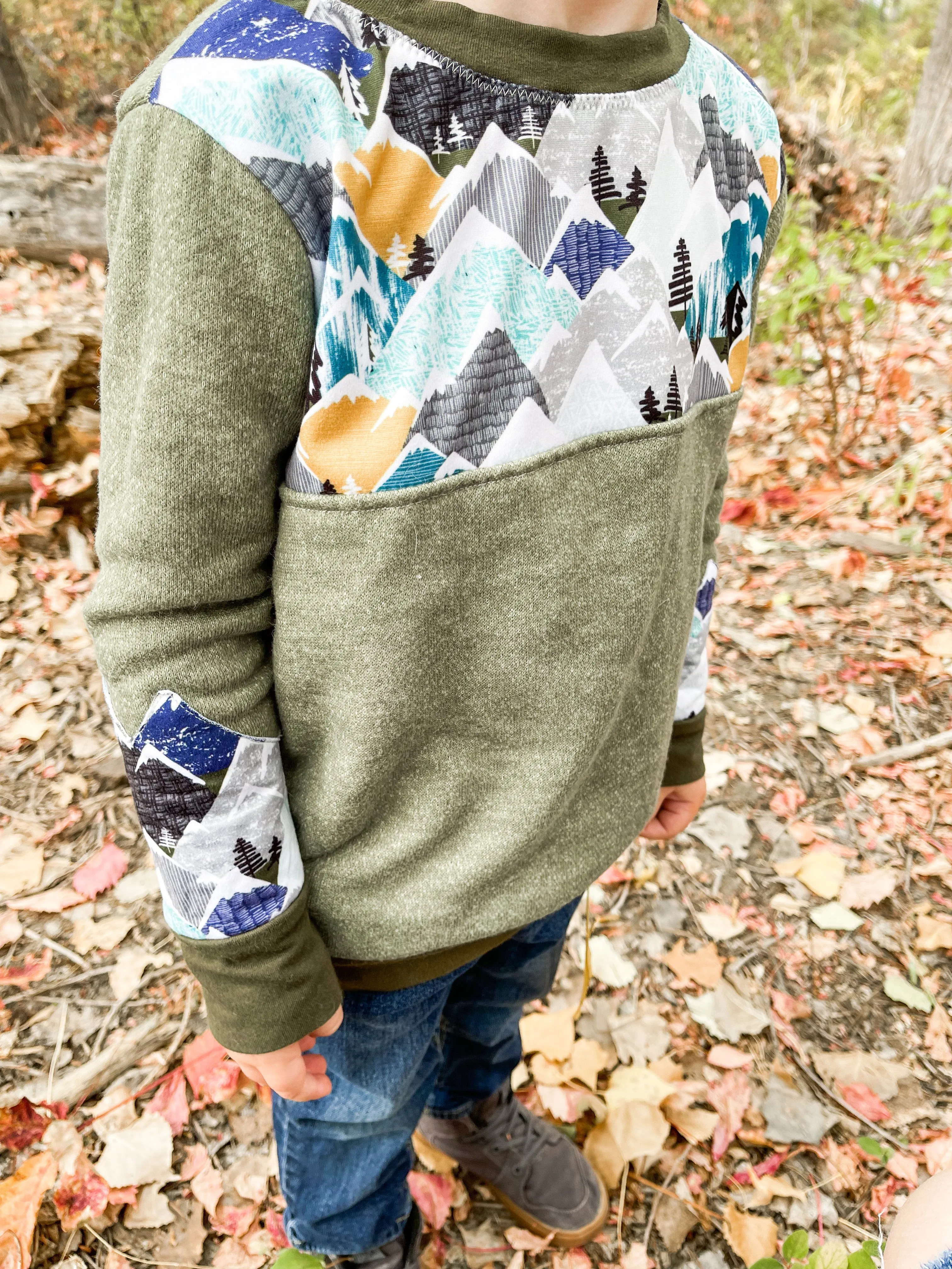 Youth Astoria Crewneck Sweater and Hoodie Digital Sewing Pattern Sizes NB-16Y
