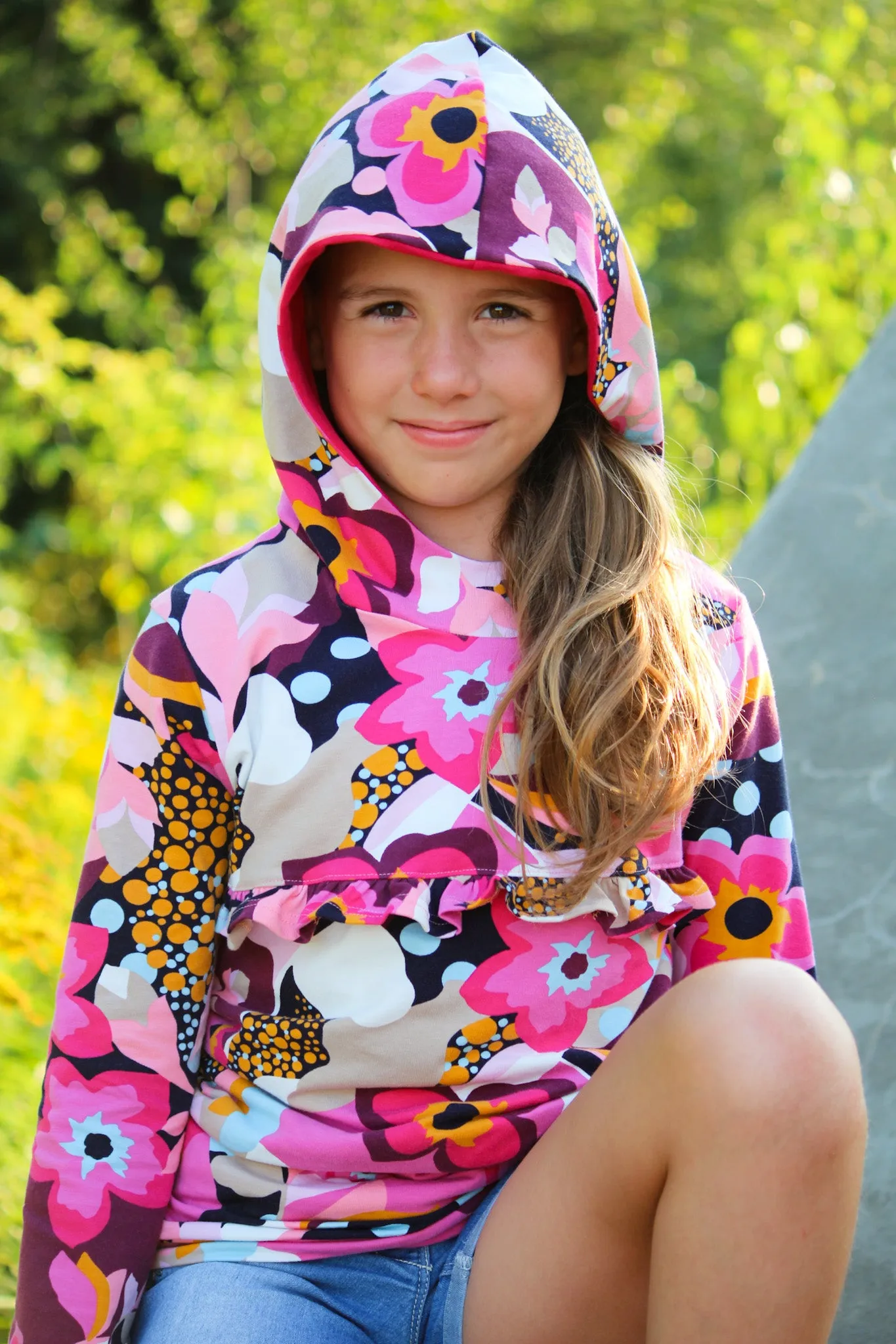 Youth Astoria Crewneck Sweater and Hoodie Digital Sewing Pattern Sizes NB-16Y