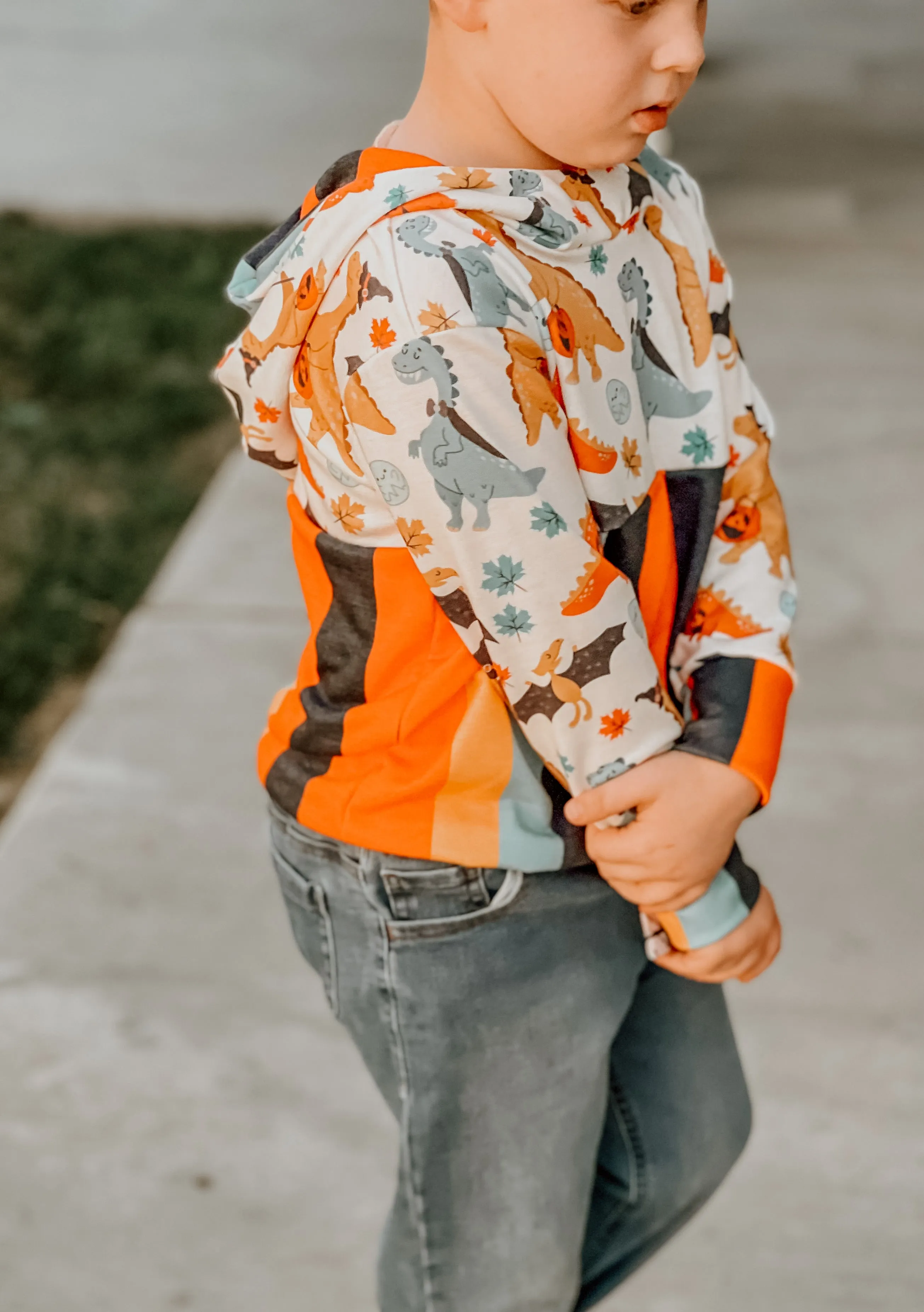 Youth Astoria Crewneck Sweater and Hoodie Digital Sewing Pattern Sizes NB-16Y