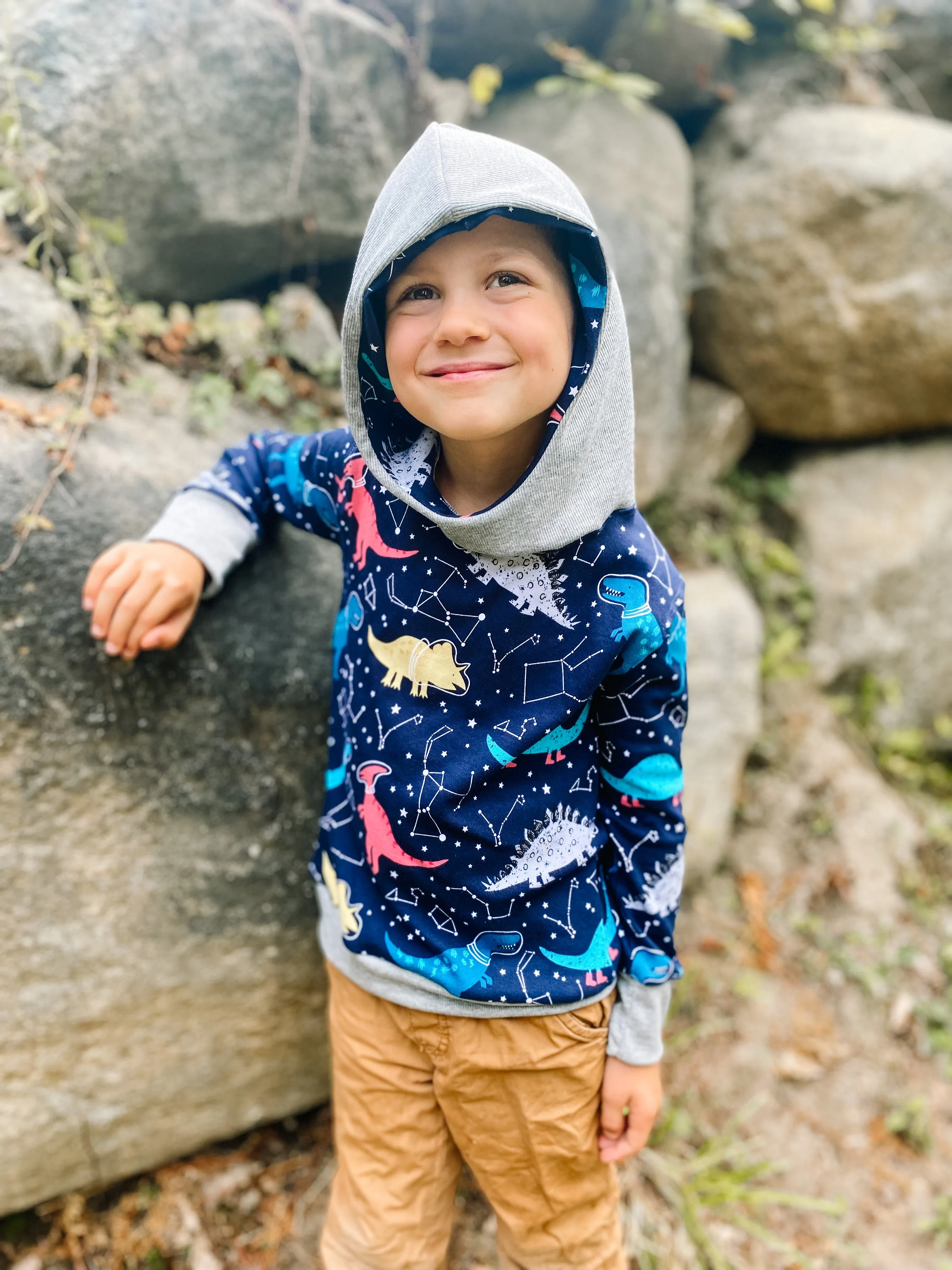 Youth Astoria Crewneck Sweater and Hoodie Digital Sewing Pattern Sizes NB-16Y