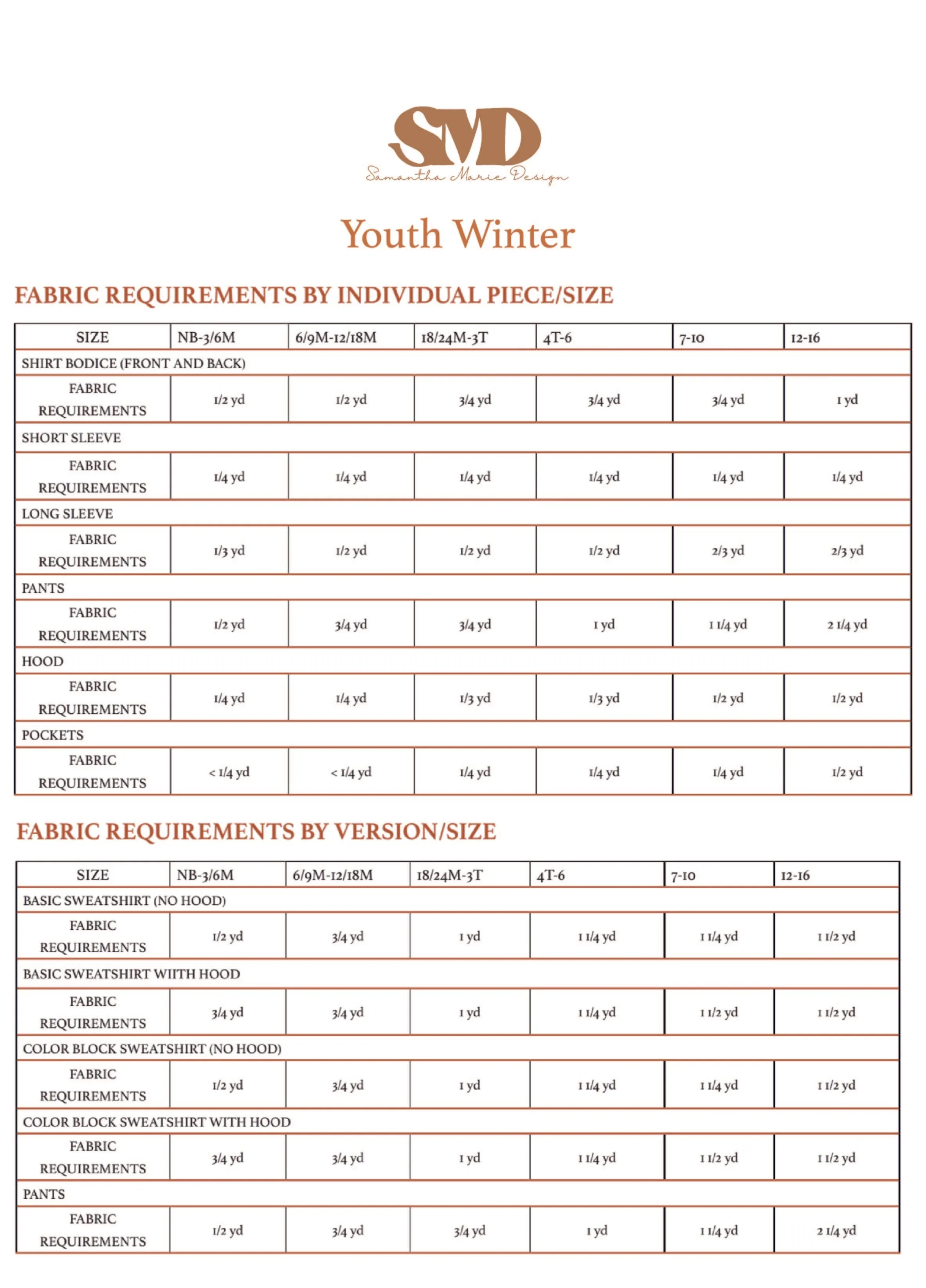 Youth Winter Set Digital Sewing Pattern Sizes NB-16Y